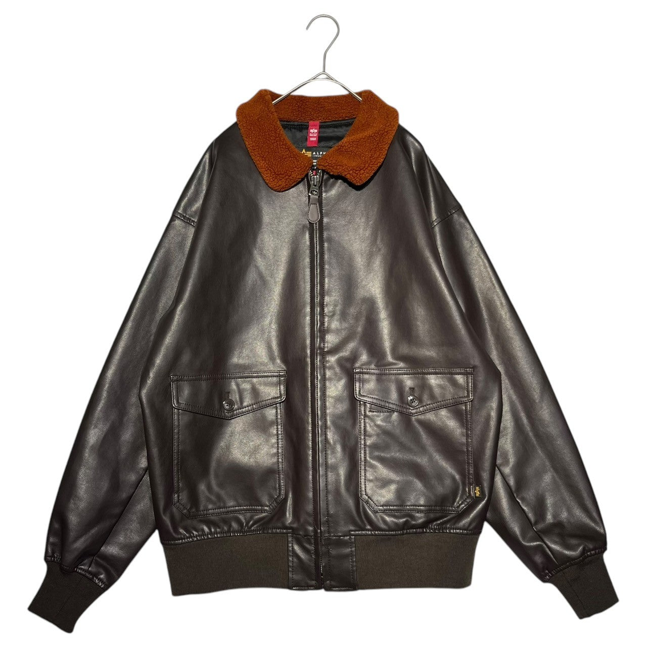 ALPHA INDUSTRIES(アルファ インダストリーズ) faux leather blouson フェイク レザー ブルゾン ジャケット 合皮 TA1549-068 M ブルゾン