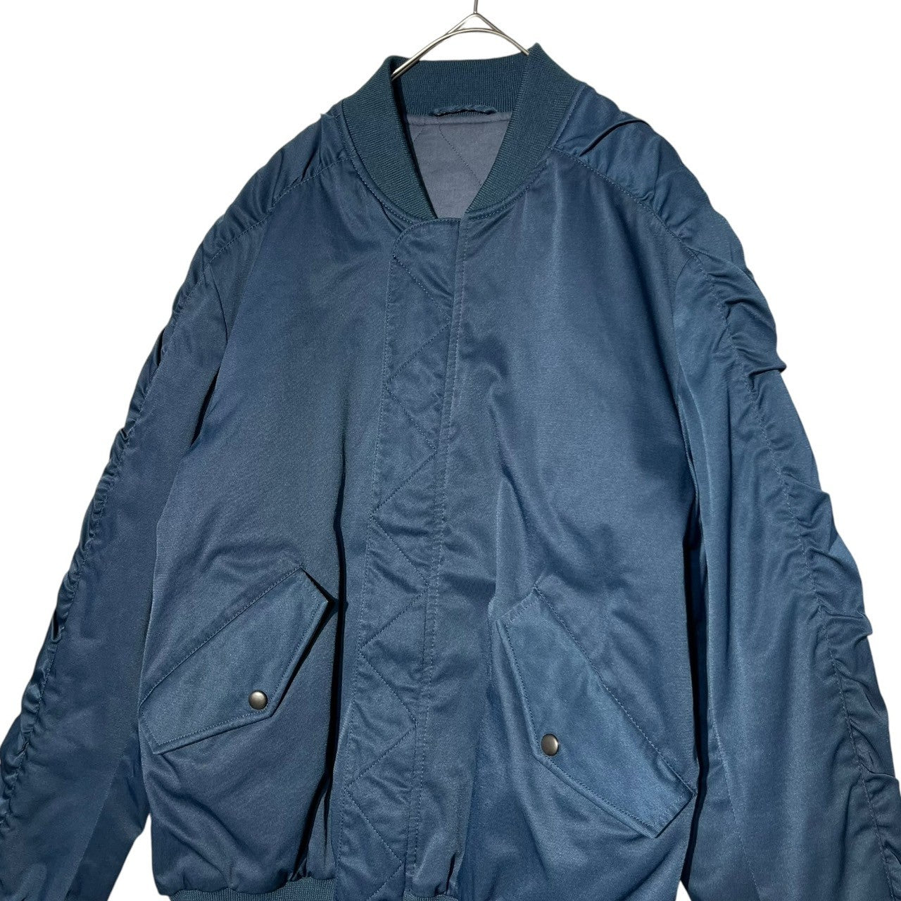 Maison Martin Margiela(メゾン マルタンマルジェラ) 09AW Archives gathered sleeve bomber  jacket アーカイブ ギャザー スリーブ ボンバー ジャケット 30AM103 44(S程度) ネイビー ブルゾン MA1 ミリタリー