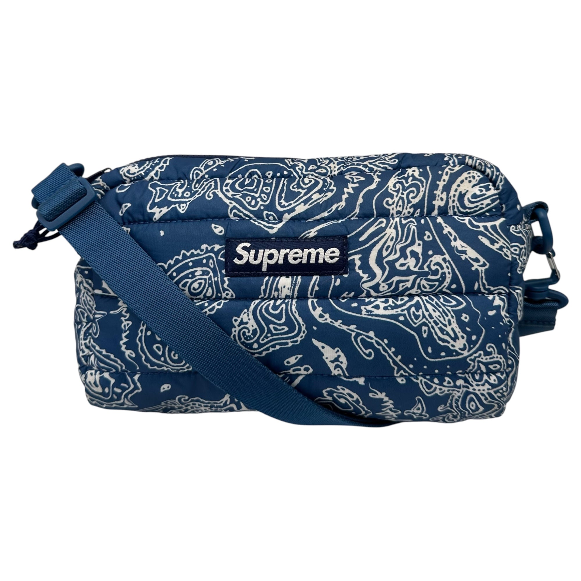 SUPREME(シュプリーム) 2022AW Puffer Side Bag バンダナ 中綿 ショルダー バッグ ネイビー