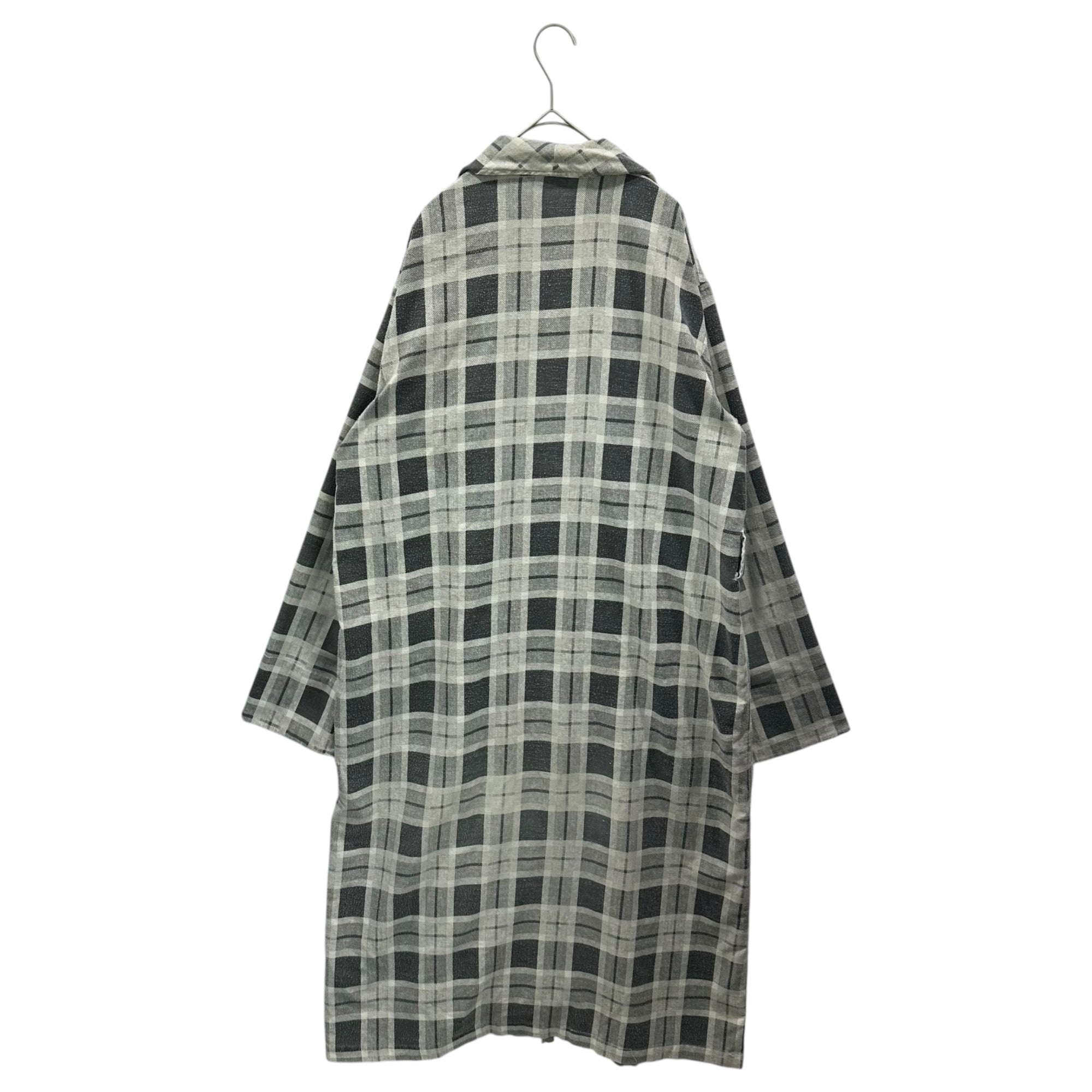 VINTAGE(ヴィンテージ) Nep Check Grunge Gown Coat ネップ チェック グランジ ガウン コート FREE グレー×ブラック