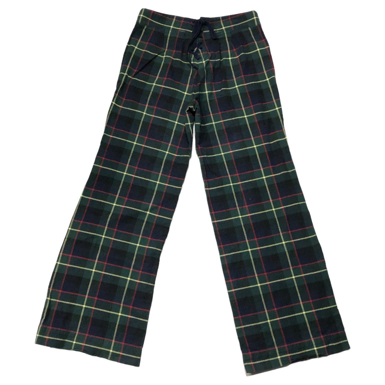 Vivienne Westwood RED LABEL(ヴィヴィアンウエストウッドレッドレーベル) 00's back lace flare  check pants バックレース フレア チェックパンツ SIZE M グリーン×ネイビー×レッド オリゾンティタグ