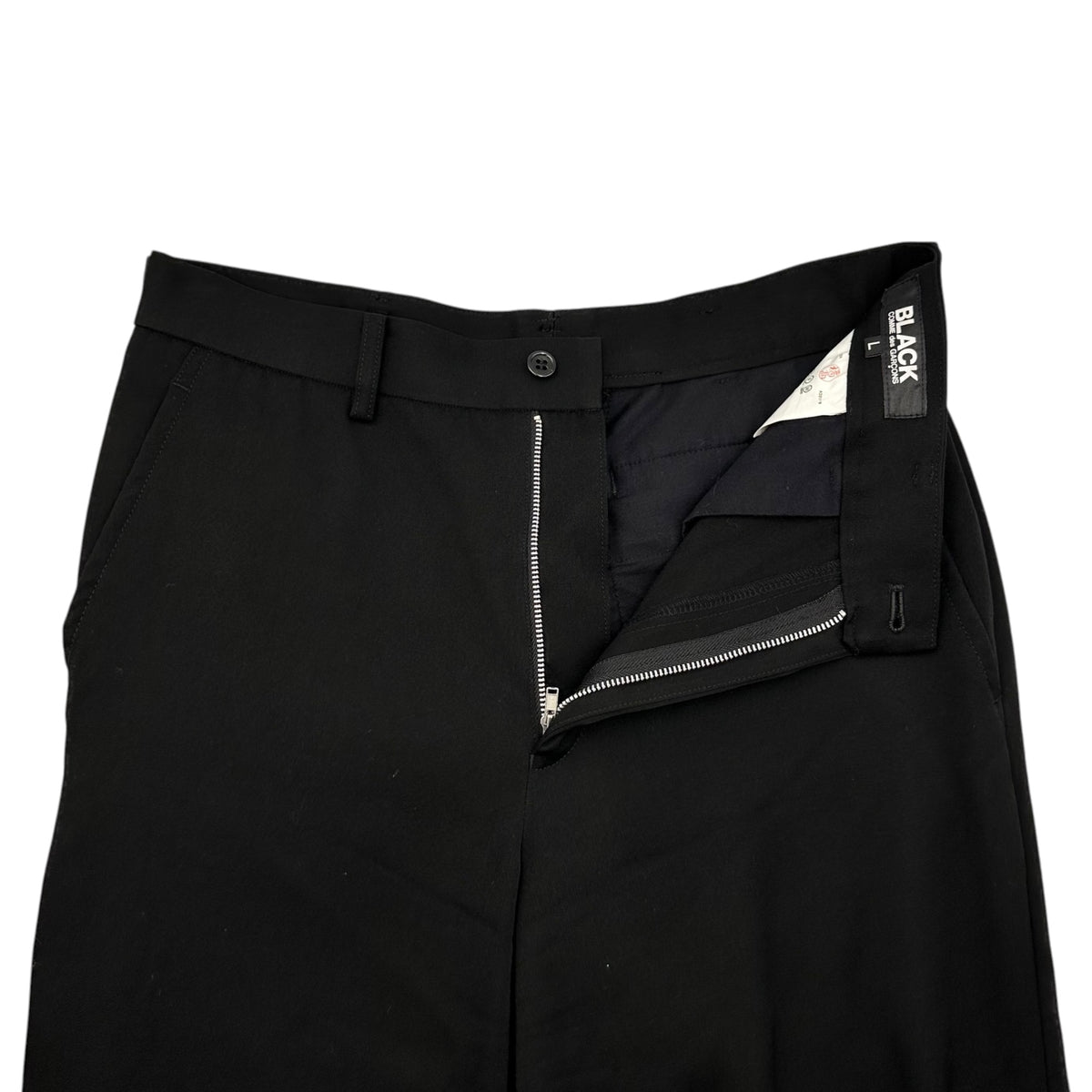BLACK COMME des GARCONS(ブラックコムデギャルソン) 2020SS Wool gabardine cropped trousers ウールギャバジン クロップド スラックス 1E-P020 L ブラック AD2019 パンツ
