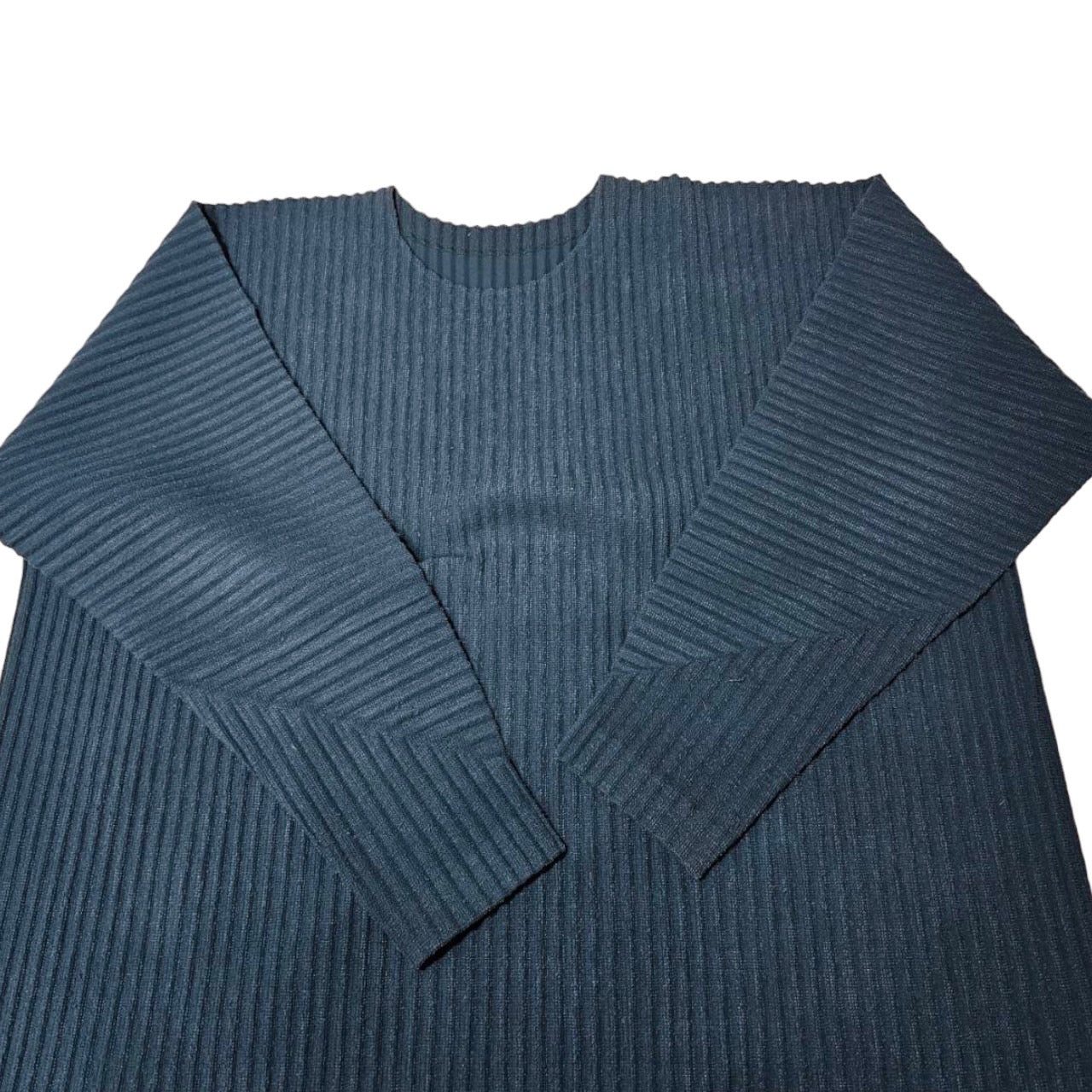 HOMME PLISSE ISSEY MIYAKE(オムプリッセイッセイミヤケ) 21SS Cotton poly pleated  pullover/コットンポリプリーツプルオーバー HP21JK151 SIZE 2(M) ネイビー