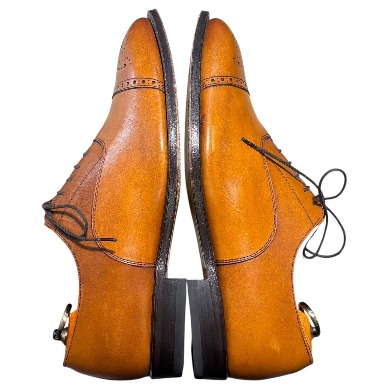 REGAL(リーガル) JAPAN made worth collection Straight-Tip Medallion Leather Shoes ストレートチップ メダリオン レザー シューズ V246 FS 25.5cm ライトブラウン ドレス 内羽 シューキーパー付