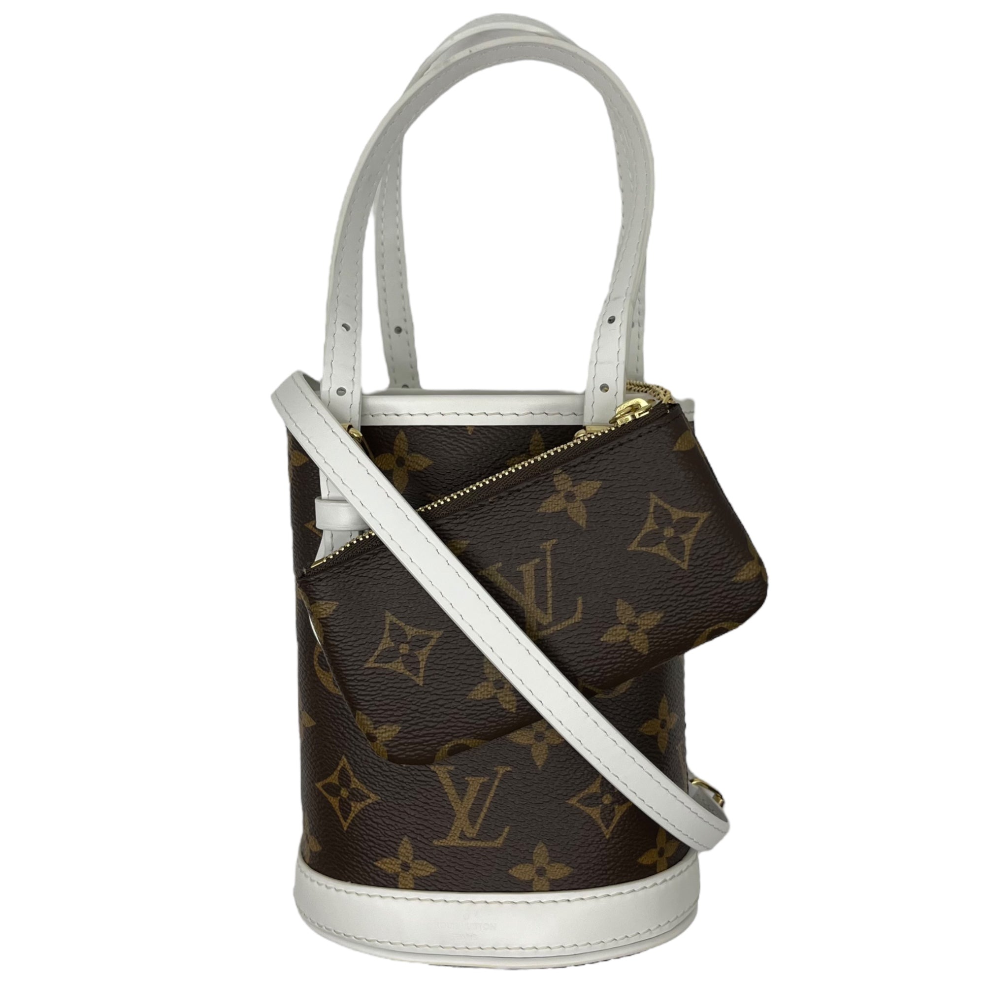 LOUIS VUITTON(ルイヴィトン) 22AW Nano Bucket ナノ・バケット モノグラム M81489 ブラウン×ホワイト 2WAY  ショルダー バッグ バケツ