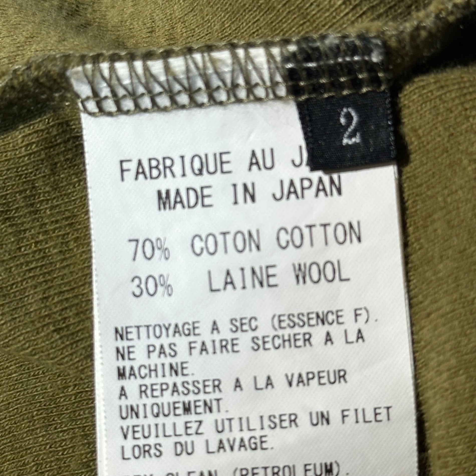 Y's(ワイズ) Crew Neck Cotton Wool Cardigan クルーネック コットン ウール カーディガン YQ-T50-062 3 カーキ