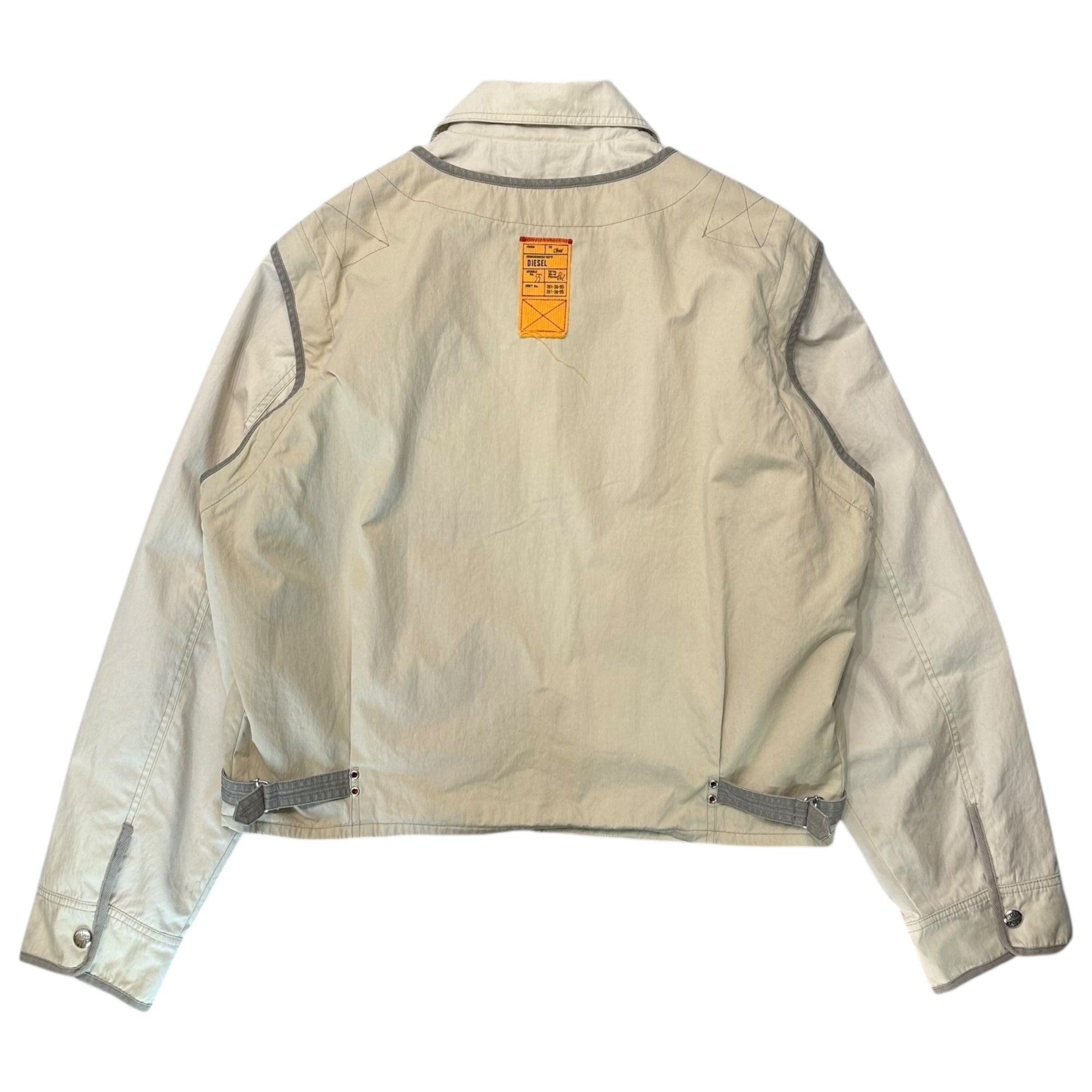 DIESEL(ディーゼル) 22SS J-OHLEN 2WAY MILITARY VEST JACKET ミリタリー ベスト ジャケット A062170JKKH L アイボリー ブルゾン