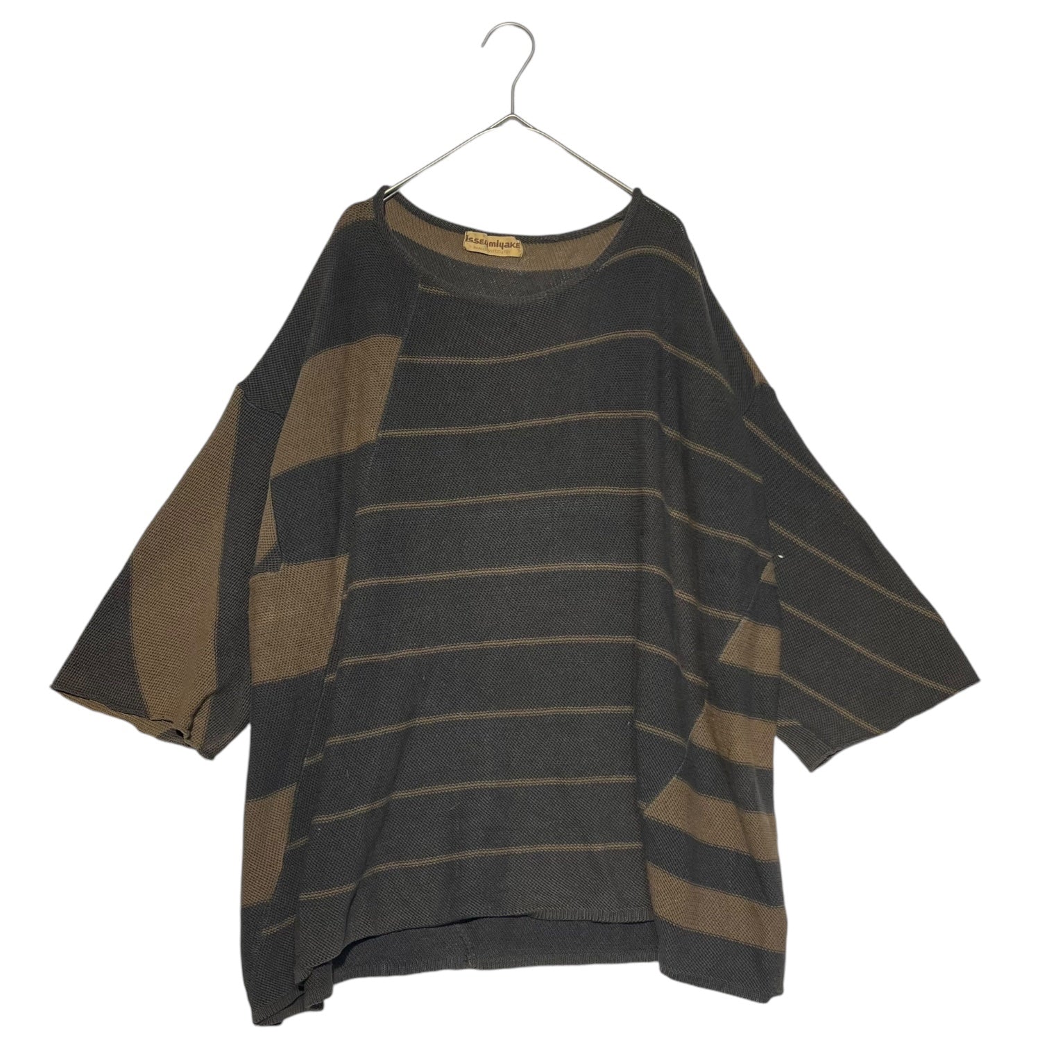 ISSEY MIYAKE(イッセイミヤケ) 70’s random border knit sew 70年代 ヴィンテージ ランダムボーダー ニットソー ALL STYLEタグ FREE ブラウン×ブラック 本人期 稀少品 アーカイヴ