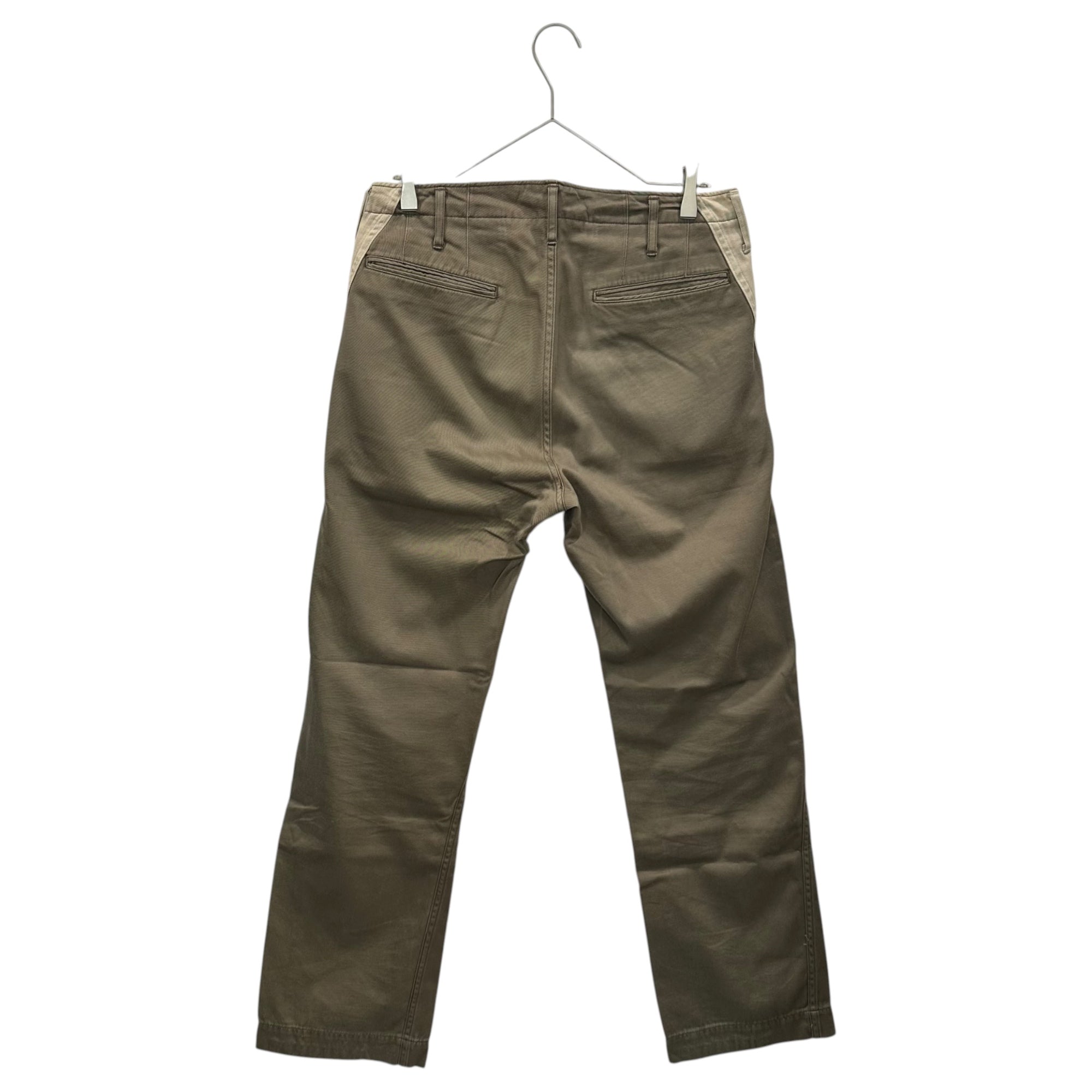 VISVIM(ビズビム/ヴィズヴィム) Pocket-Detail Baker Pants ポケット 切替 ベイカー パンツ S カーキ×ベージュ メタルボタン