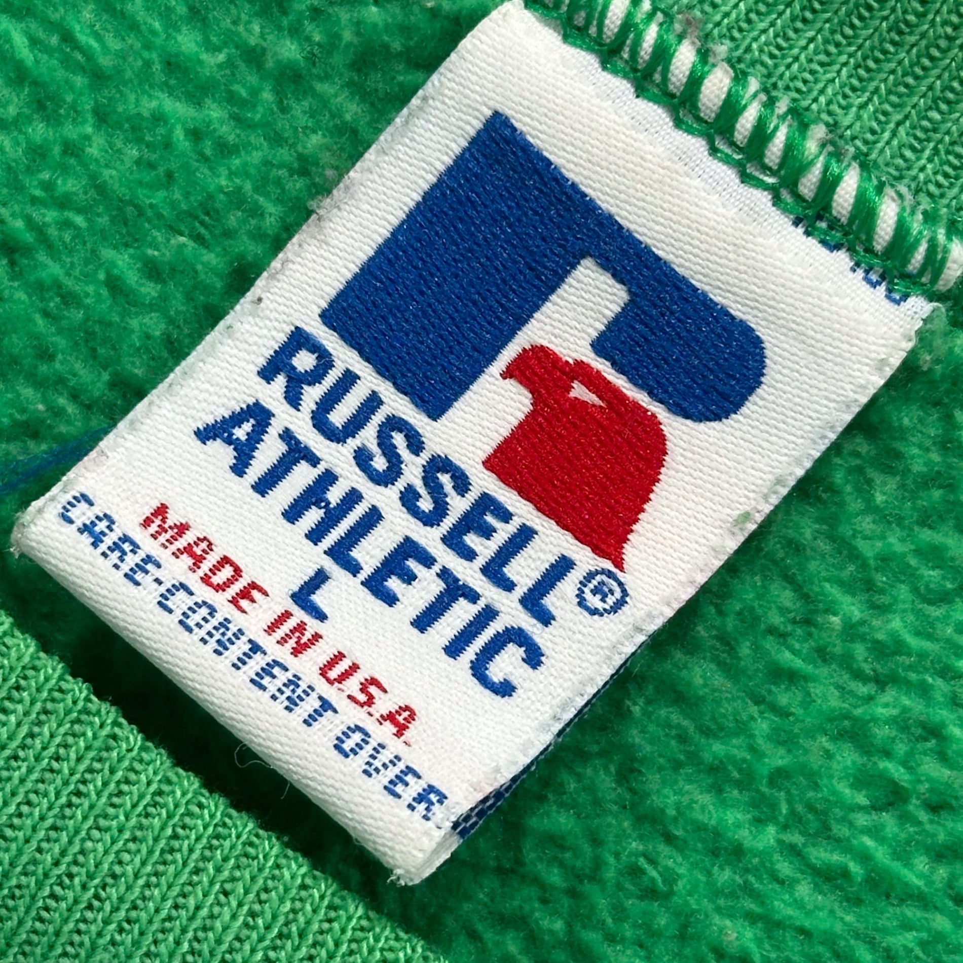 RUSSELL(ラッセル) 90's USA made "MORTARS" Vintage Sweatshirt Vガゼット ヴィンテージ スウェット L グリーン 90年代
