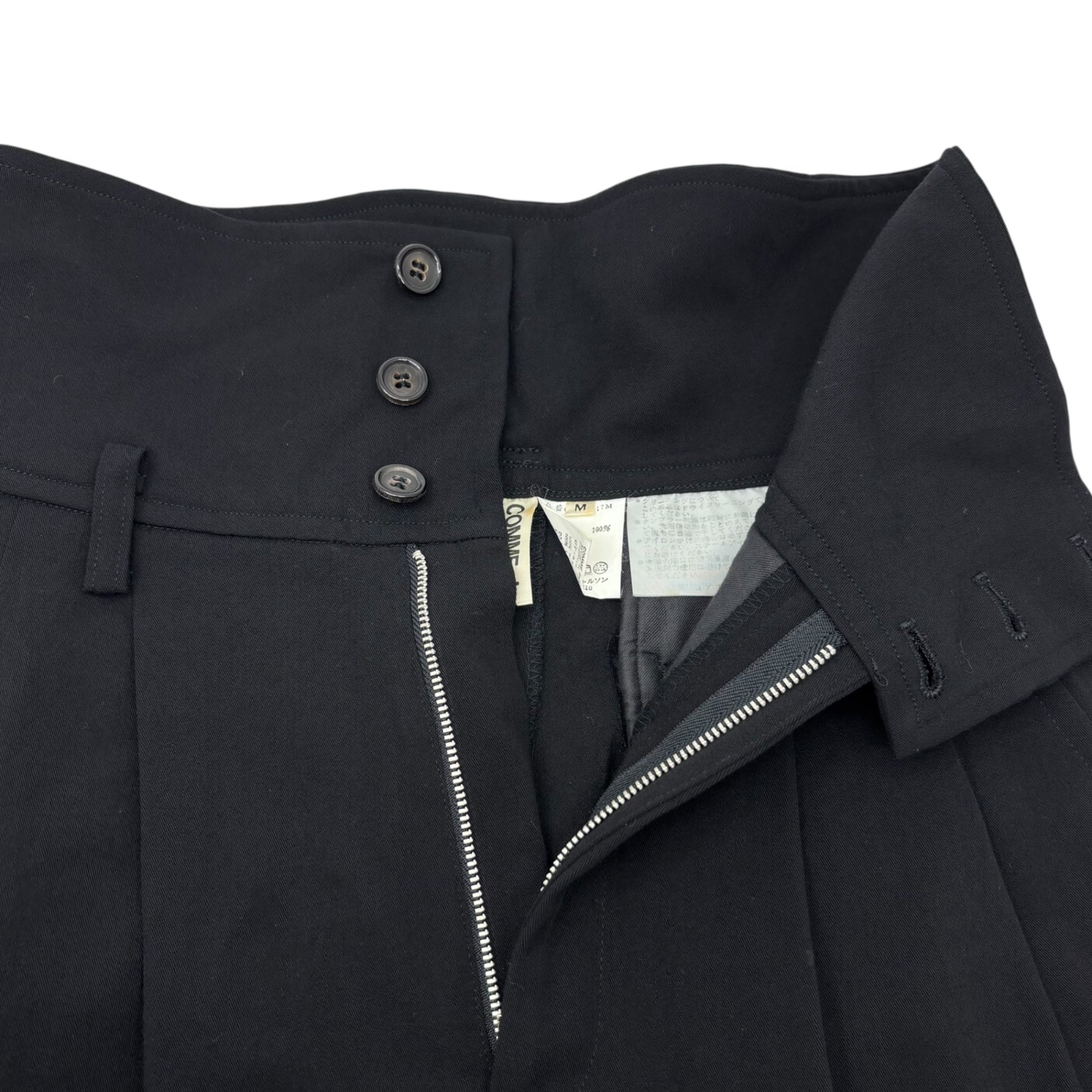 COMME des GARCONS(コムデギャルソン) 80's Vintage 3-Button High-Waisted Wool Slacks ヴィンテージ 3ボタン ハイウエスト ウール スラックス GP-05017M M ブラック AD表記無し 川久保玲 本人期