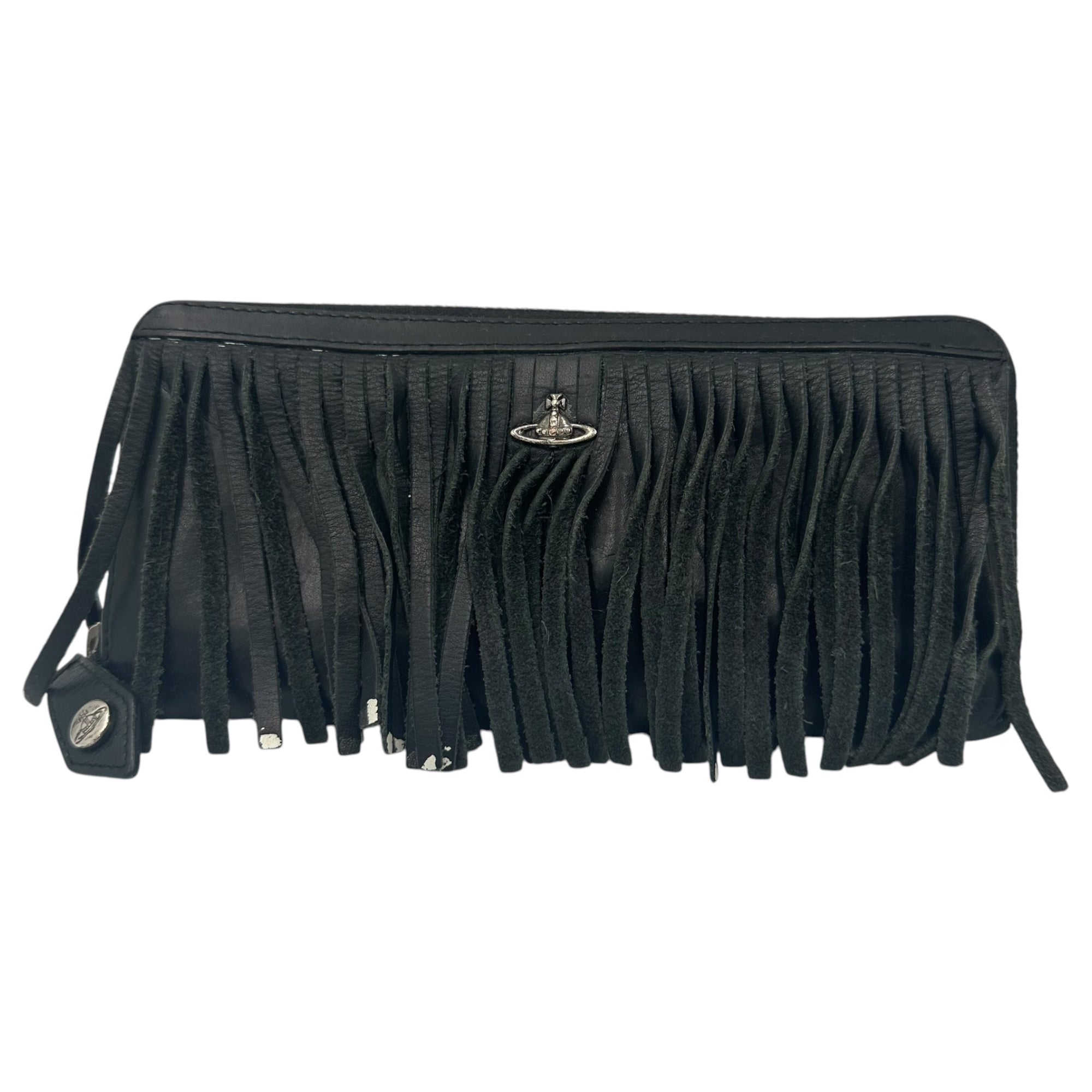 Vivienne Westwood(ヴィヴィアンウエストウッド)  Fringe long  orb logo wallet フリンジ オーブロゴ 長財布 ブラック