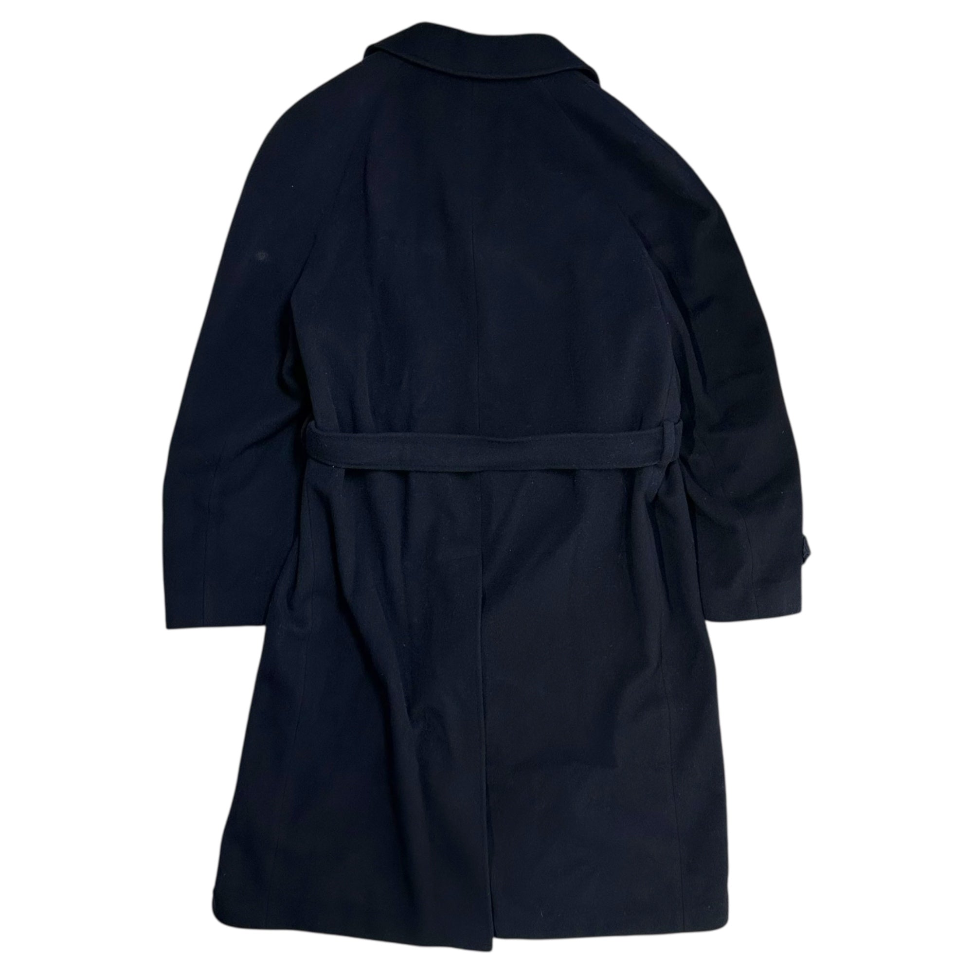 LANVIN(ランバン) 80's~90's Stencil-collar Belted Wool Coat ステンカラー ベルテッド ウール コート 52(XL程度) ネイビー 80年代～90年代 ヴィンテージ