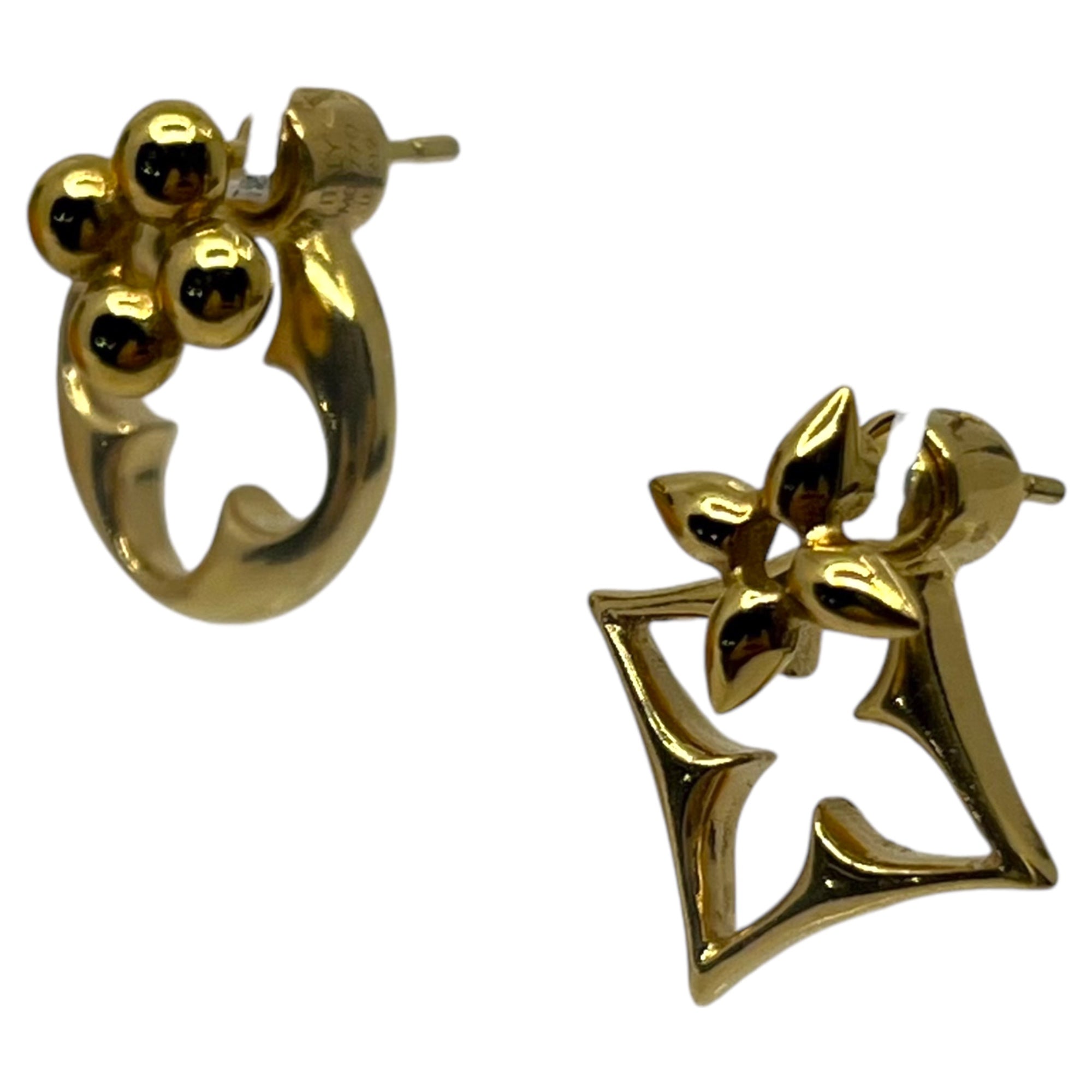 LOUIS VUITTON(ルイヴィトン) Earrings LV Flower Gram ピアス LV フラワーグラム M00770 ゴールド  LE1212 ロゴ アクセサリー