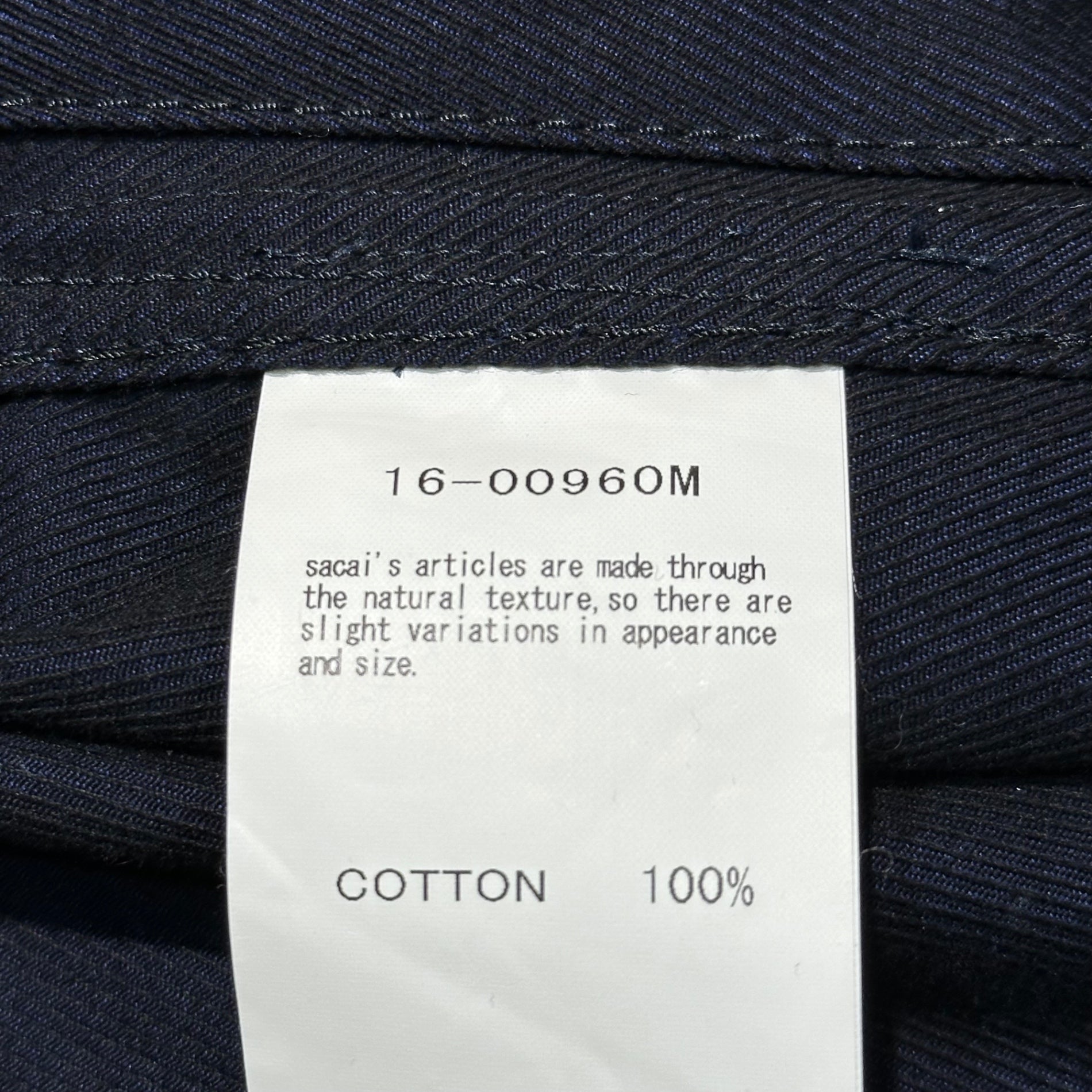 sacai(サカイ) 16AW Cotton Calze Euro Military Wear Sampling Hooded Jacket コットンカルゼ ユーロミリタリー サンプリング フーデッド ジャケット 16-00960M 1(S程度) ネイビー