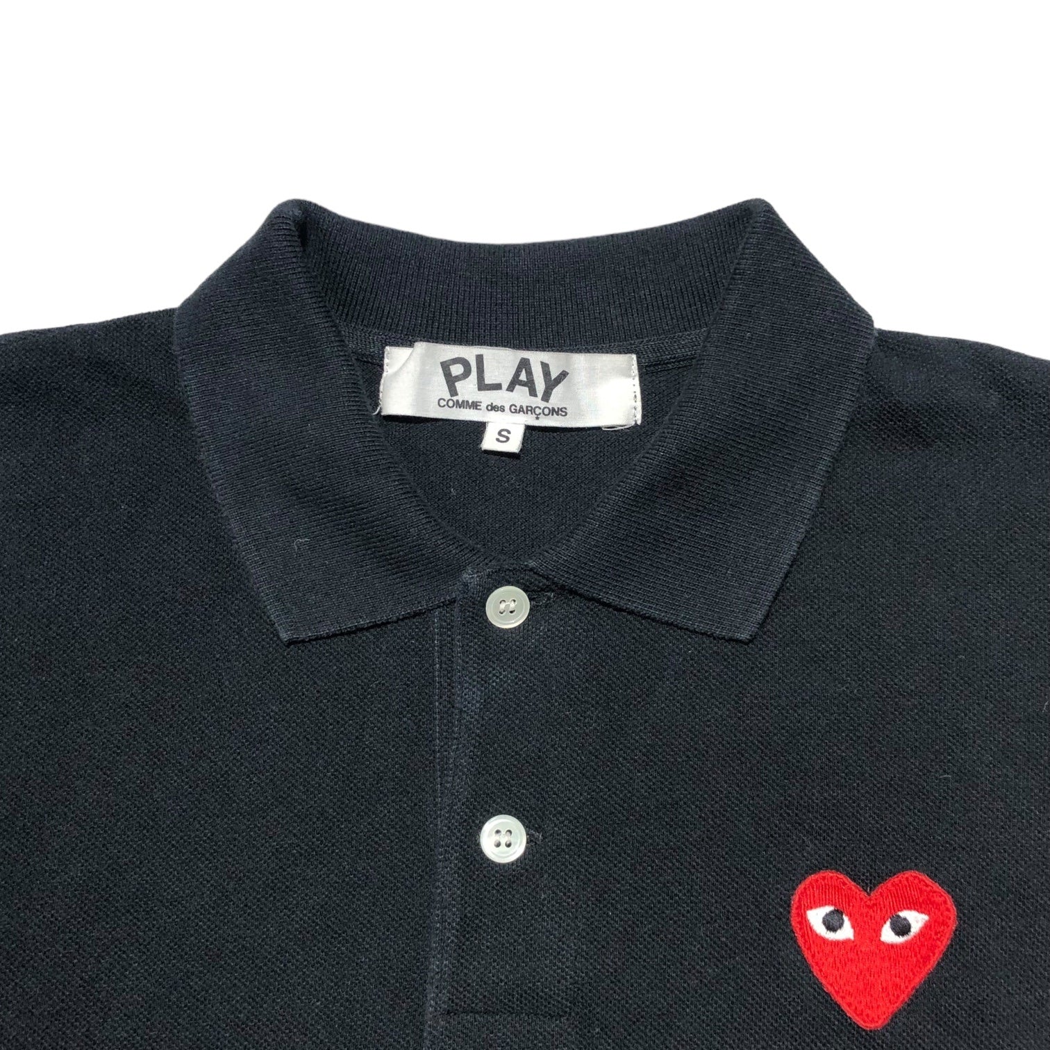 PLAY COMME des GARCONS(プレイコムデギャルソン) Heart patch polo shirt ハートワッペン ポロシャツ AZ-T005 S ブラック AD2011