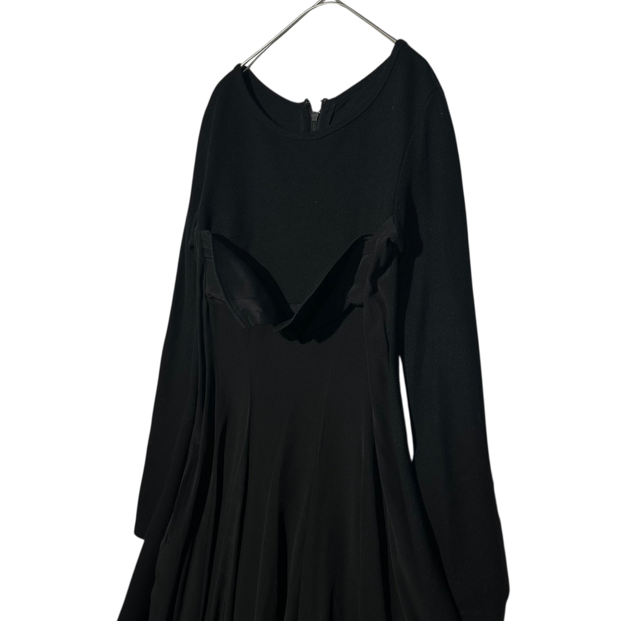 MICHIKO by Y's(ミチコ バイ ワイズ) Back Zip Chest Design Dress バックジップ 胸デザイン ワンピース YF-D31-400 2(M程度) ブラック