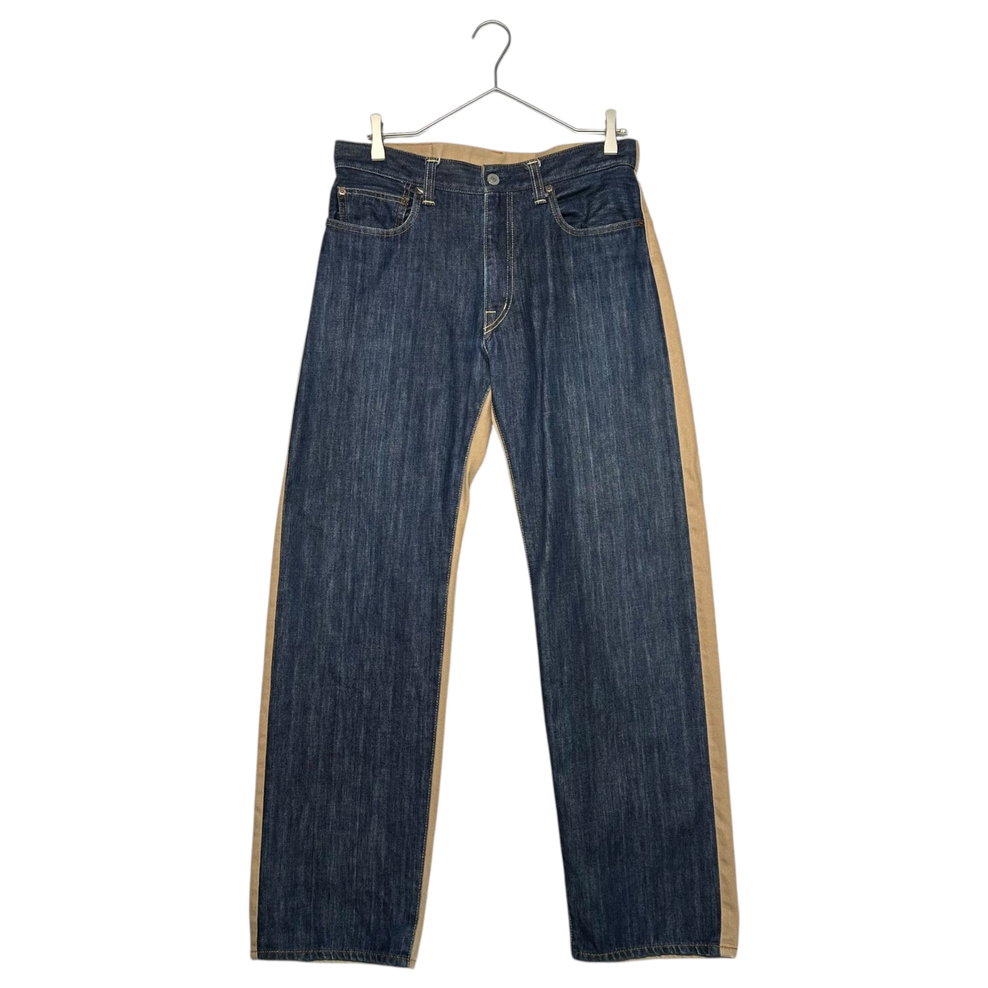 KOJIMA GENES(児島ジーンズ) Denim Katsuragi Bicolor Docking Pants デニム カツラギ バイカラー ドッキング パンツ 32 インディゴ×ベージュ