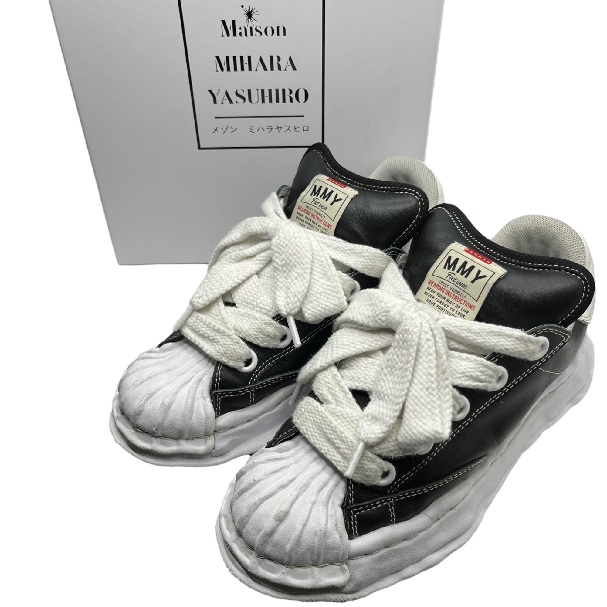 Maison MIHARA YASUHIRO(メゾンミハラヤスヒロ)  "BLAKEY" original stc sole leather puffer Low-Top sneaker ブレイキ― レザー スニーカー A12FW723 42(26.5cm程度) ブラック 箱付