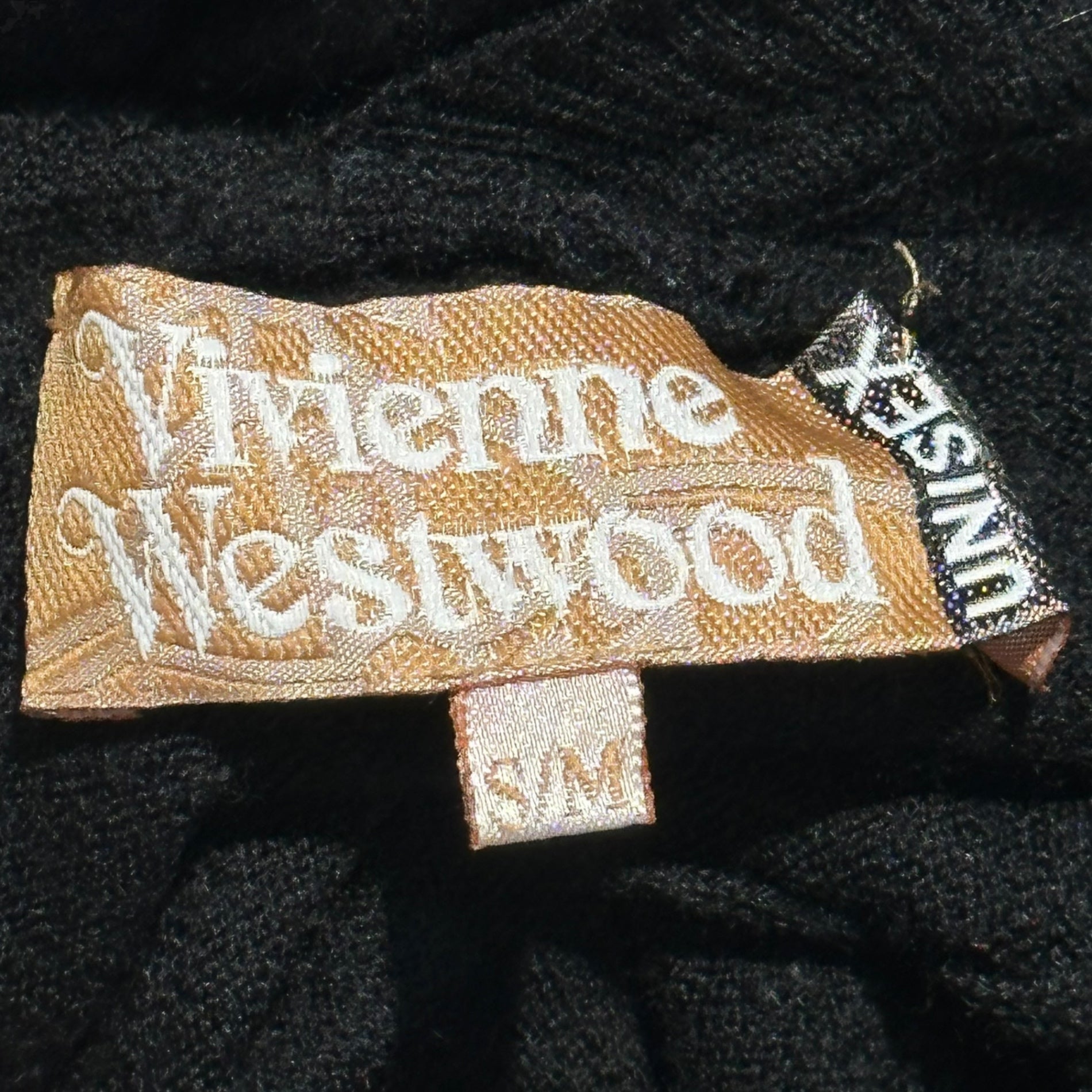 Vivienne Westwood(ヴィヴィアンウエストウッド) Orb Logo Print Wool Distorted Knit オーブ ロゴ プリント ウール 変形 ニット 12-04-192010 UNISEX SM ブラック ロング リブ