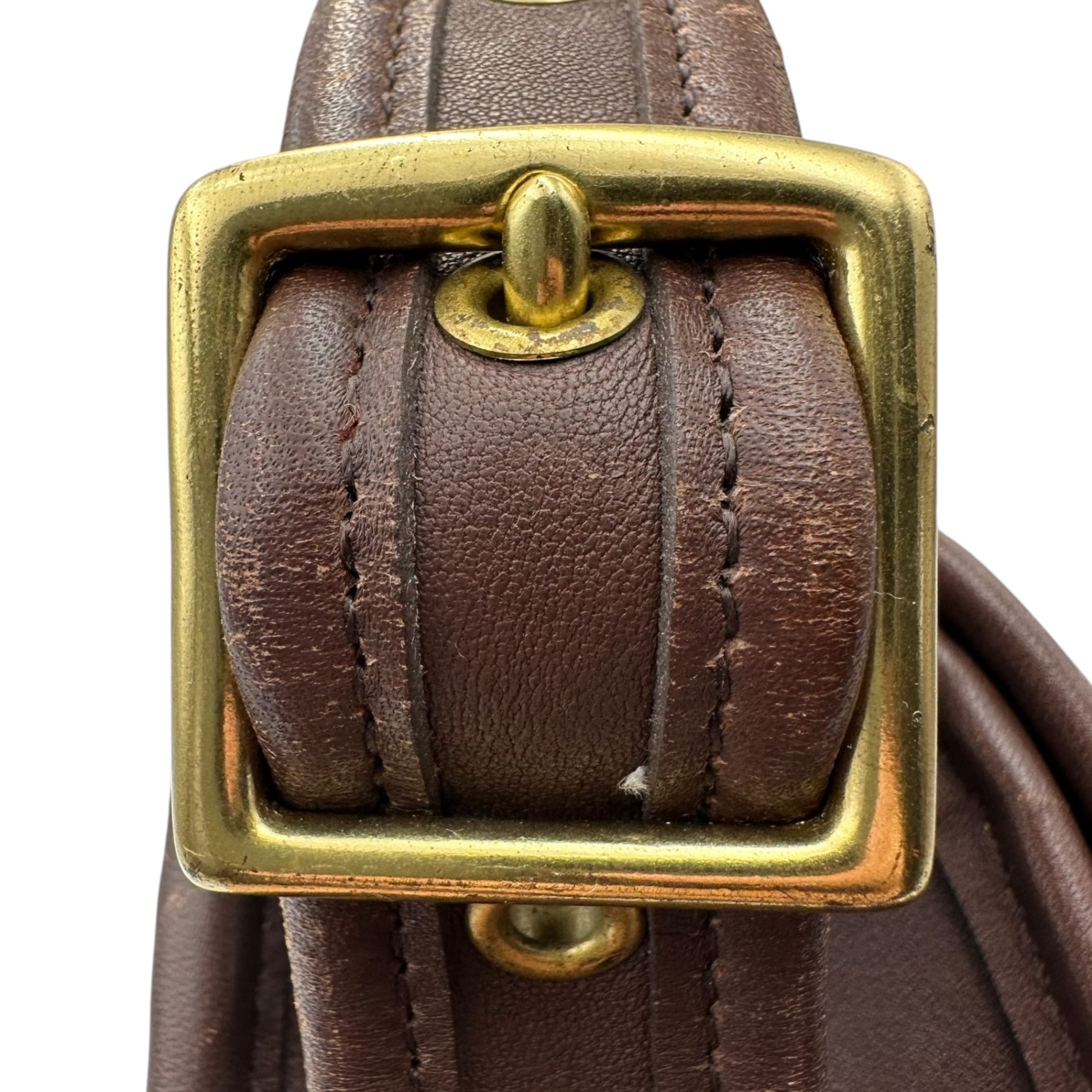 OLD COACH(オールドコーチ) Turnlock Old Leather Shoulder Pouch ターンロック オールド レザー ショルダー ポーチ ブラウン