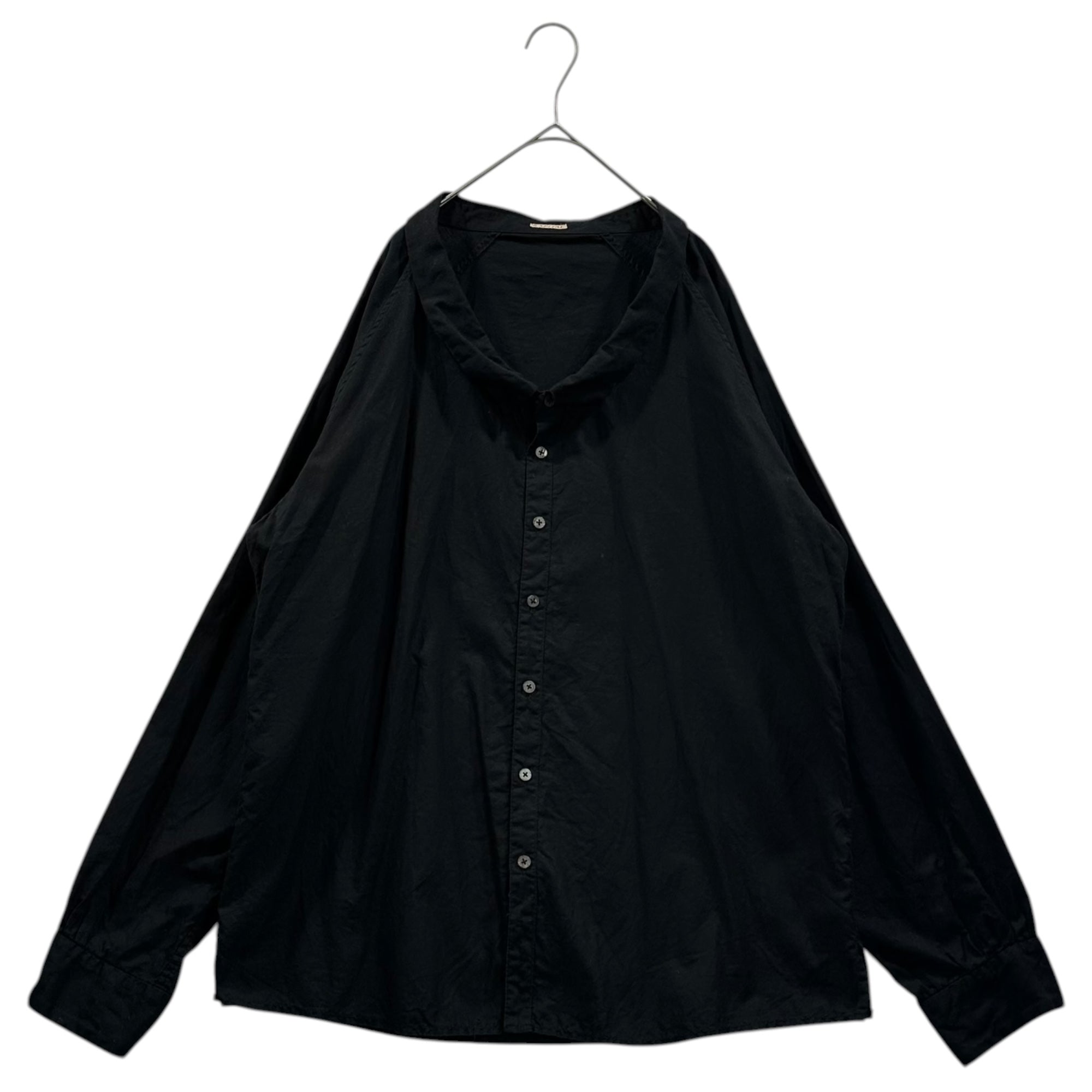 kapital(キャピタル) Asymmetrical Collar Wide-Sleeve L/S Shirt 変形 襟 ワイド 長袖 シャツ 4(XL程度) ブラック