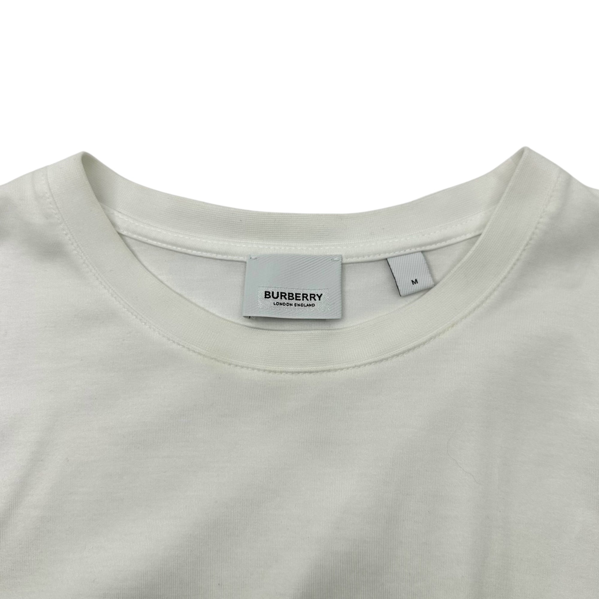 BURBERRY(バーバリー) Rubber Patch Logo Crew Neck Tee ラバー ワッペン ロゴ クルーネック 半袖 Tシャツ 8028945 M ホワイト