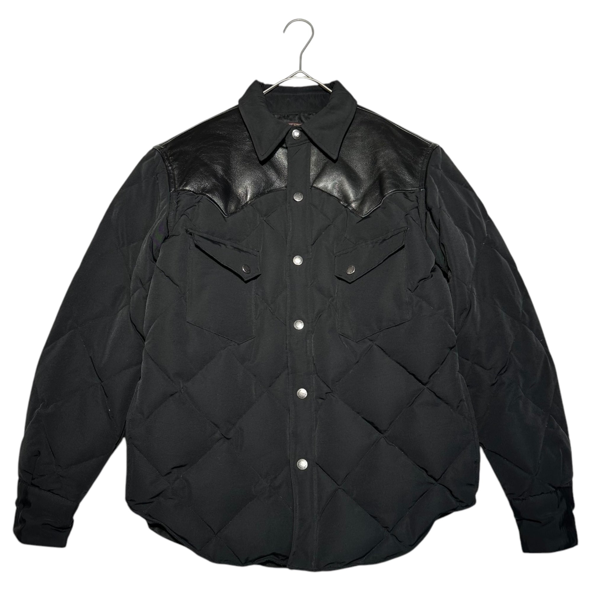 SUGAR CANE(シュガーケーン) Leather yoke down jacket レザー ヨーク ダウン ジャケット SC11787 M ブラック