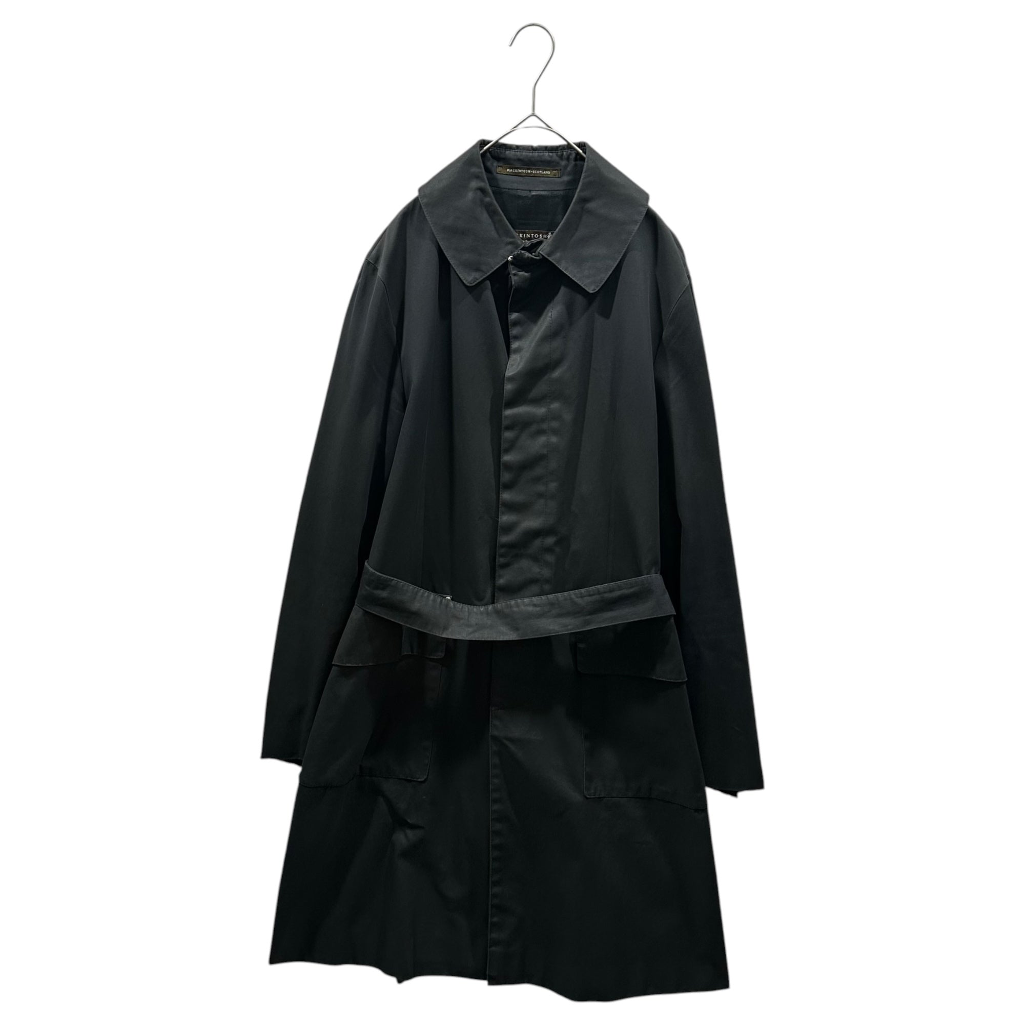 MACKINTOSH(マッキントッシュ) Belted Stand-Collar Coat ベルテッド ステンカラー コート 38(M程度) ブラック イギリス製