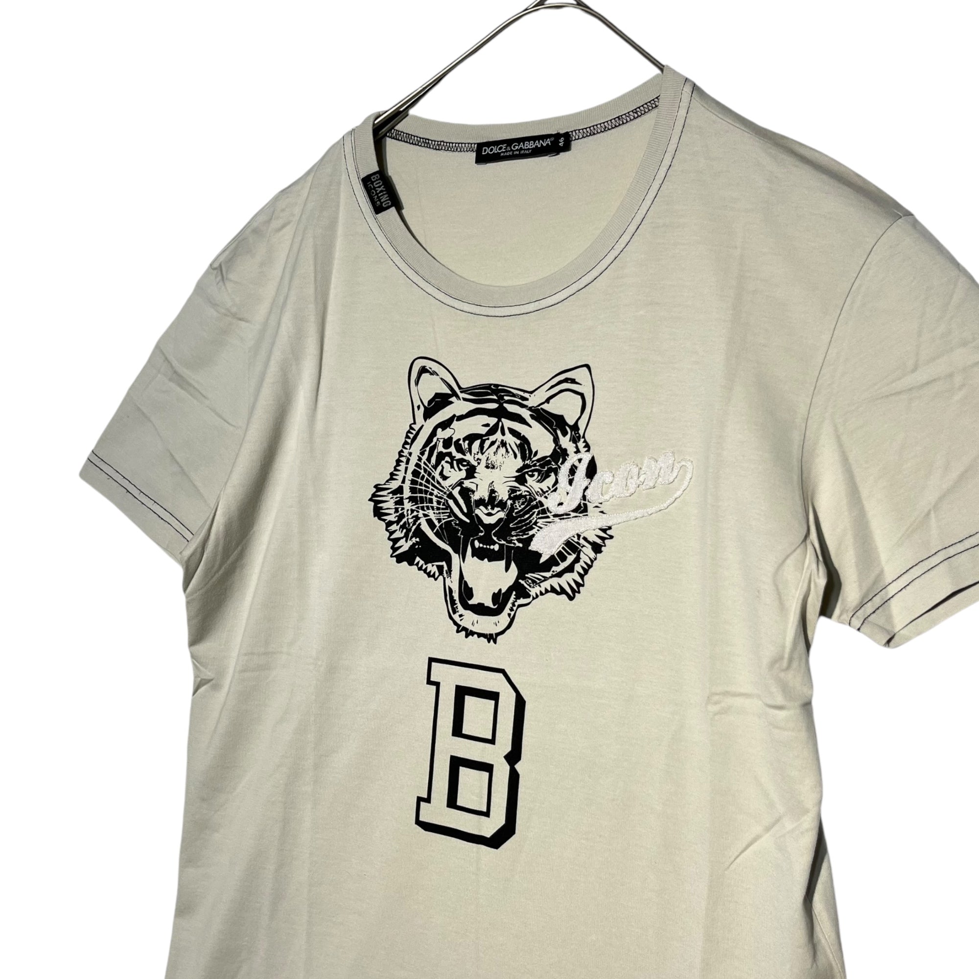 DOLCE&GABBANA(ドルチェ&ガッバーナドルガバ) ”BOXING ICON” tiger print TEE タイガー プリント Tシャツ G8O52G 46(M程度) グレー