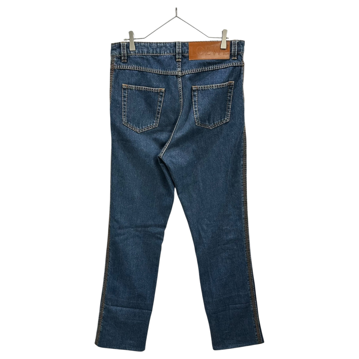 LOEWE(ロエベ) Fisherman Cotton Denim Straight Pants フィッシャーマン コットン デニム ストレート パンツ 28003861 40 インディゴ×ホワイト