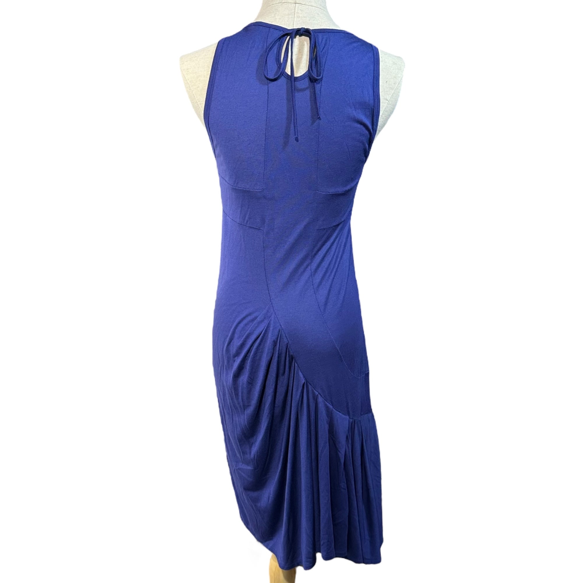 MARITHE FRANCOIS GIRBAUD(マリテフランソワジルボー) 00's Asymmetrical Gather Camisole Dress アシンメトリー ギャザー キャミソール ワンピース F6-9554 M ブルー Y2K ノースリーブ