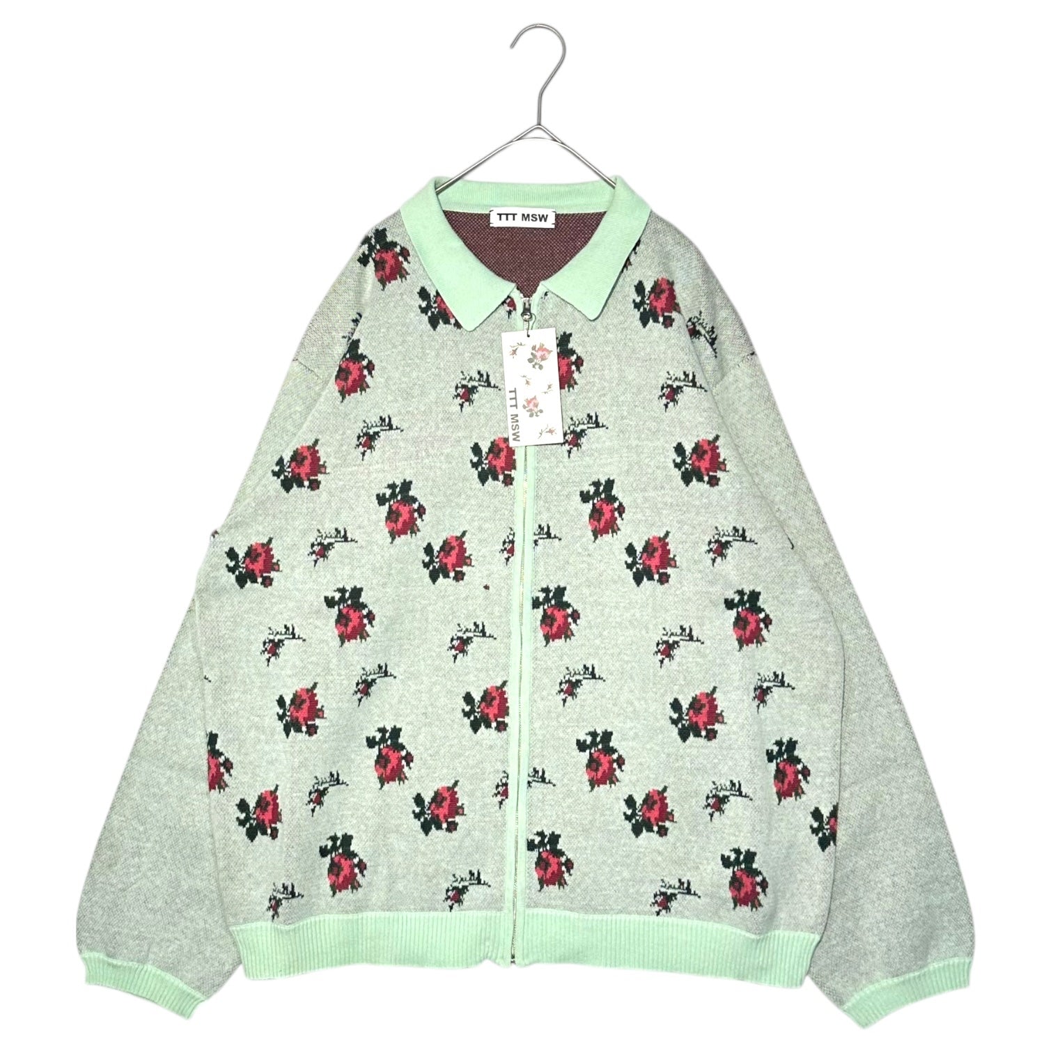 TTT MSW(ティーモダンストリートウエア) 20AW Flower Knit Polo Shirt フラワー ニット ポロシャツ TTT-2020AW-KT02 FREE ミント