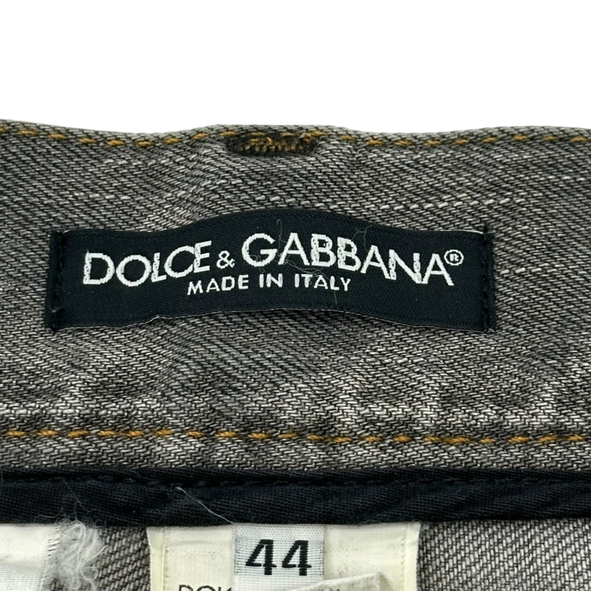 DOLCE&GABBANA(ドルチェ&ガッバーナドルガバ) Bleached damaged processed straight-leg denim pants ブリーチ ダメージ 加工 ストレート デニム パンツ G46KTD G8E15 44(XS程度) グレー