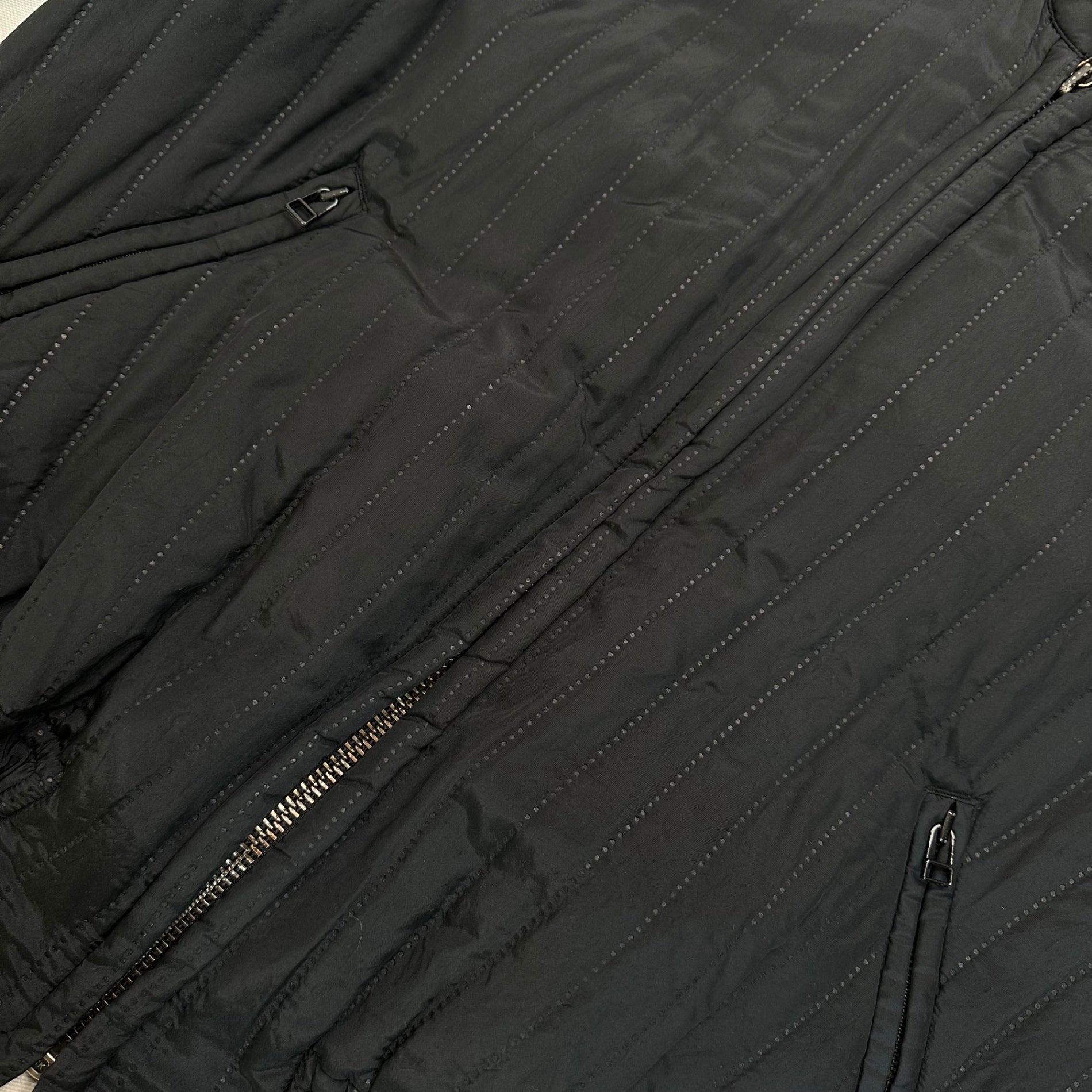 ISSEY MIYAKE MEN(イッセイミヤケメン) 87’s Archive Striped Padded Bomber Jacket アーカイブ ストライプ パテッド ボンバー ジャケット LG23037 L ブラック 80年代 80's ヴィンテージ 筆タグ