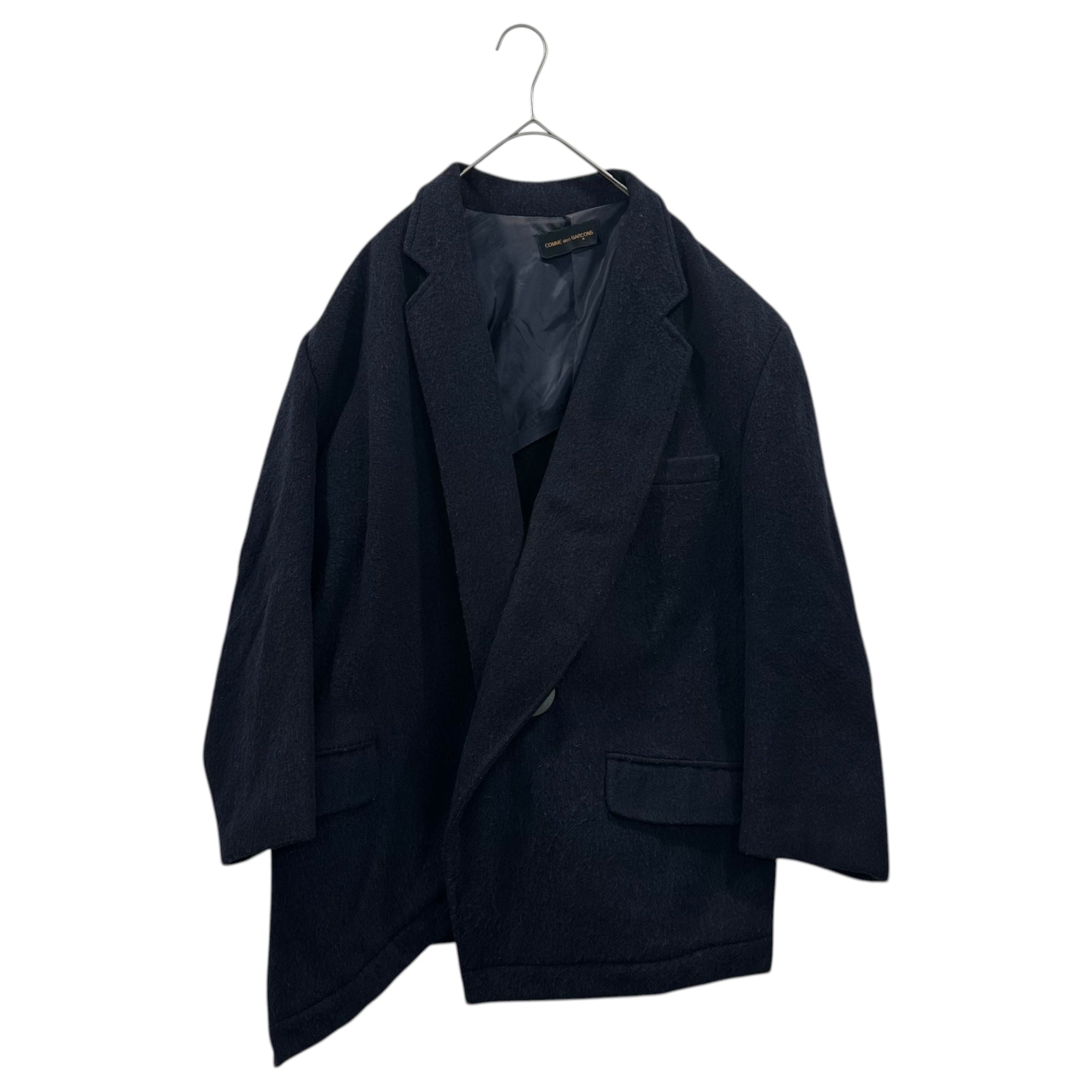 COMME des GARCONS(コムデギャルソン) 80's Big-Button Asymmetrical Wool Tailored Jacket デカボタン 変形 ウール テーラード ジャケット GJ-080020 FREE ネイビー 80年代 80's アーカイブ メンズ着用可