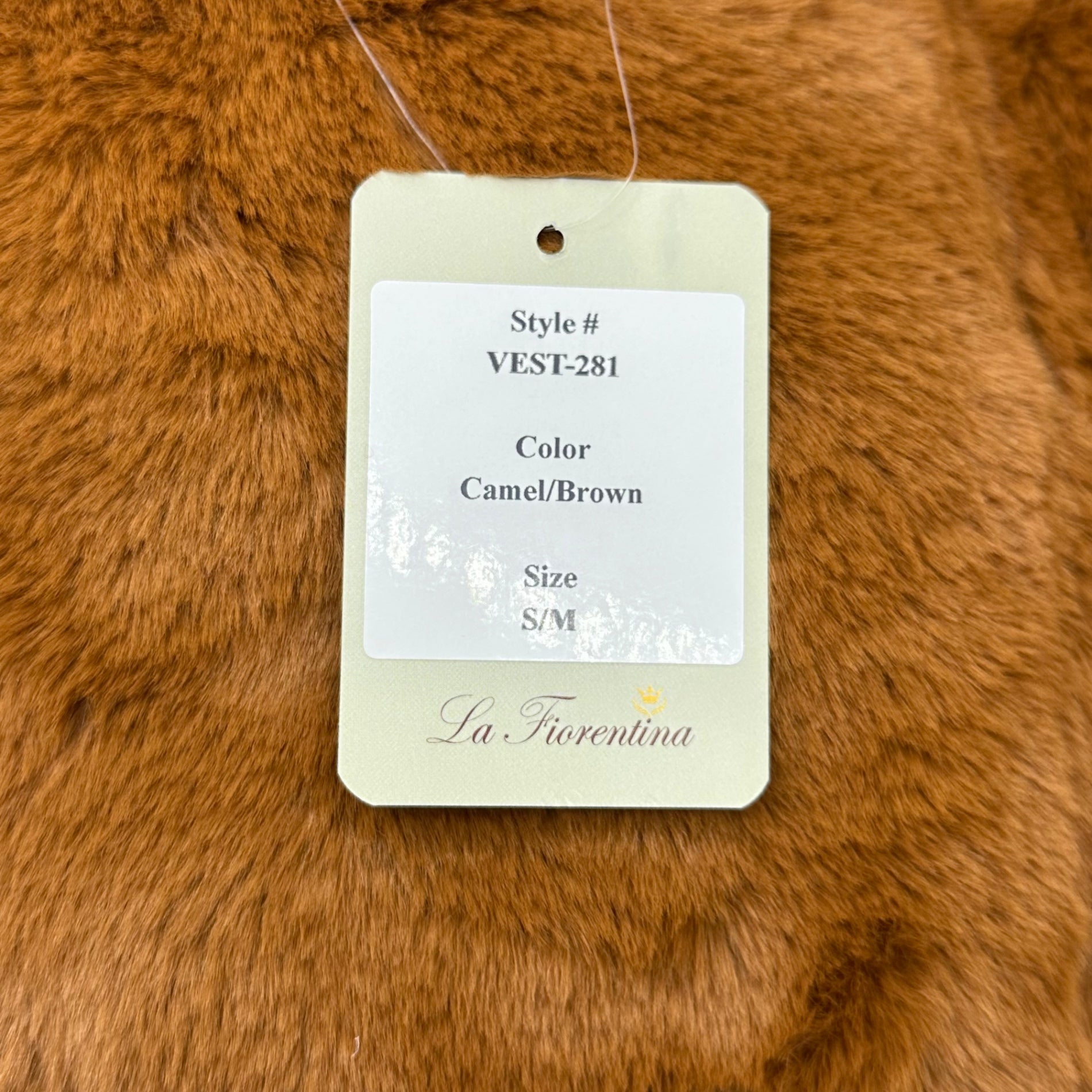 La Fiorentina(ラ・フィオレンティーナ) Long Faux Fur Reversible Vest ロング フェイクファー リバーシブル ベスト VEST-281 S/M アイボリー×ブラウン