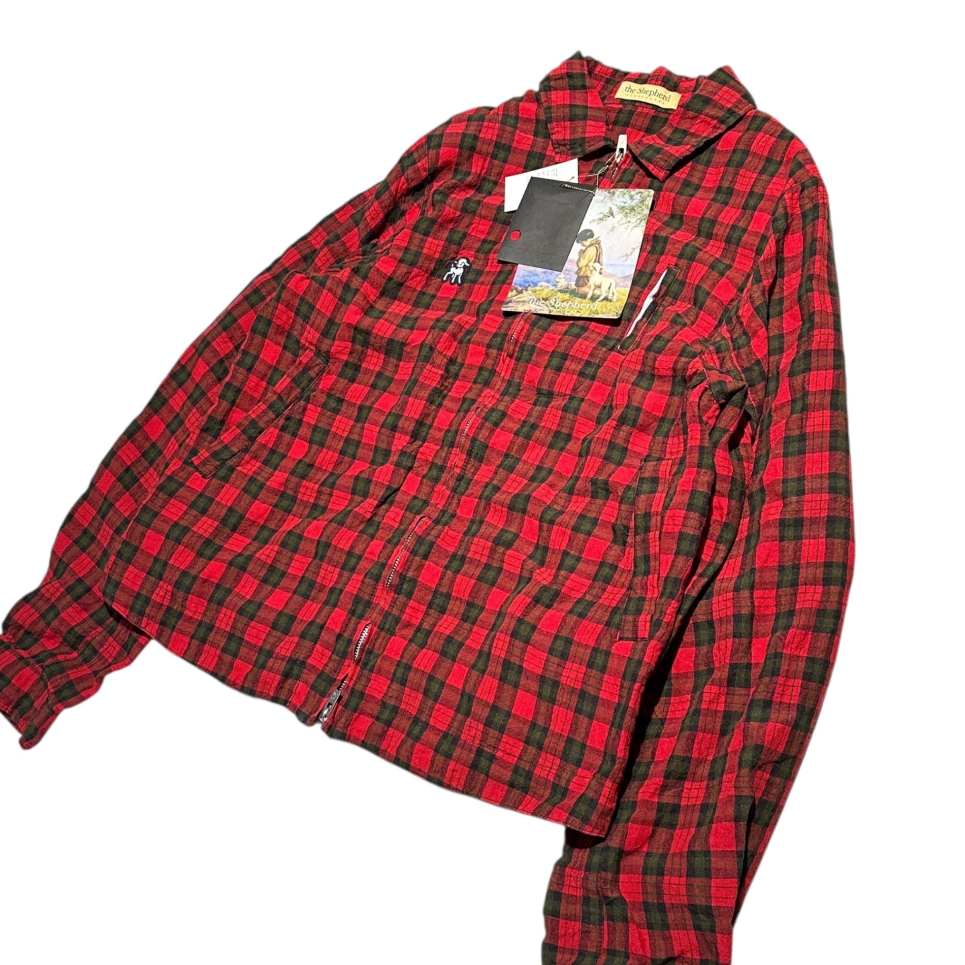 the Shepherd UNDERCOVER(ザ シェパード アンダーカバー) 25SS Check Linen Zip-Up Blouson チェック リネン ジップアップ ブルゾン US1E9201 4(L程度) レッド 参考定価82,500円＋税(税込)