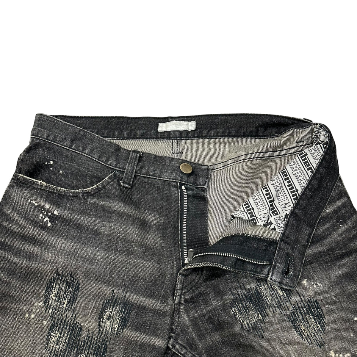 NUMBER (N)INE(ナンバーナイン) 2001AW "STANDARDS" GRANGE DENIM PANTS スタンダード期 グランジ デニム パンツ 1×28 ブラック 00's 本人期