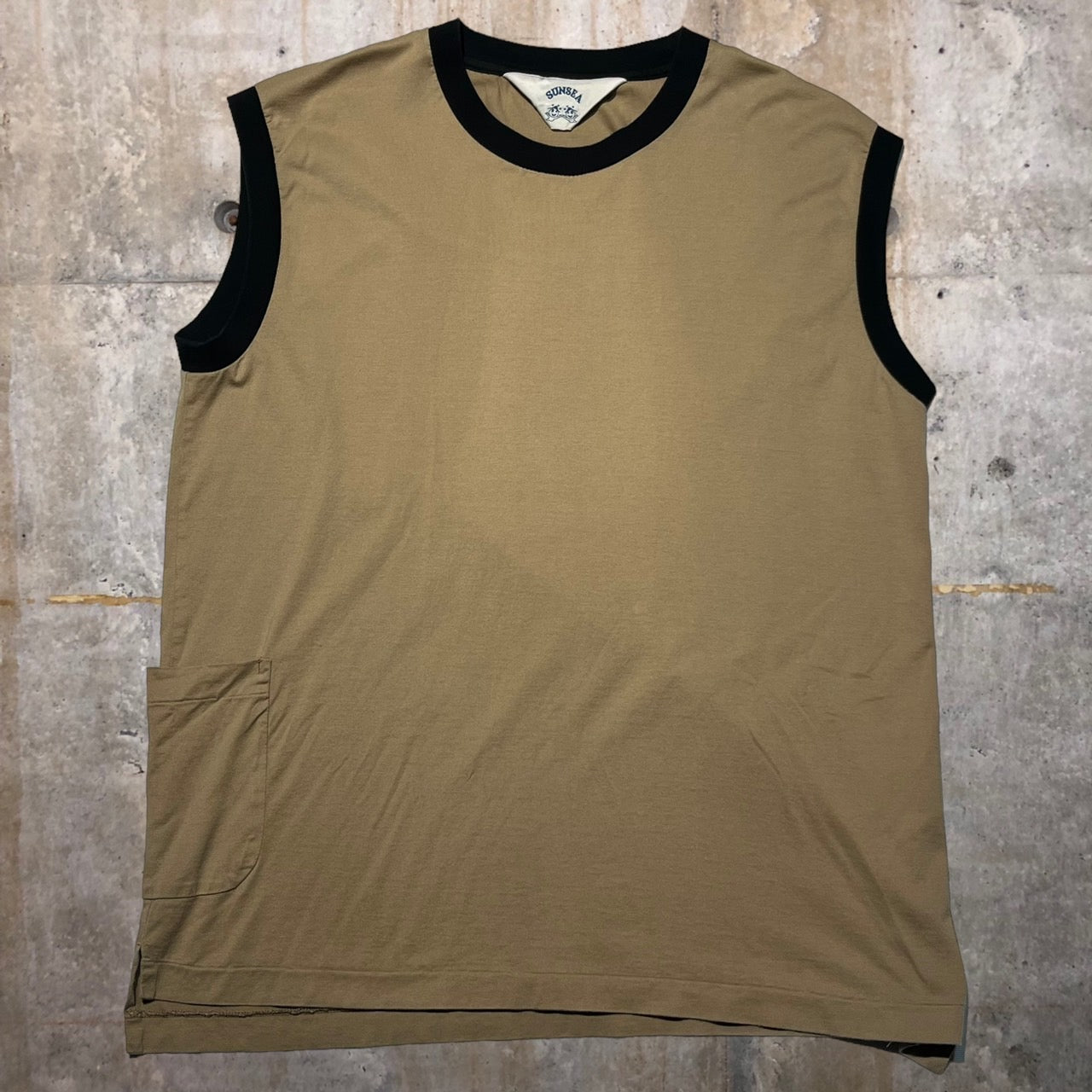 SUNSEA(サンシー) 18SSバイカラーノースリーブTシャツ 18S05 3(Lサイズ程度) ベージュ