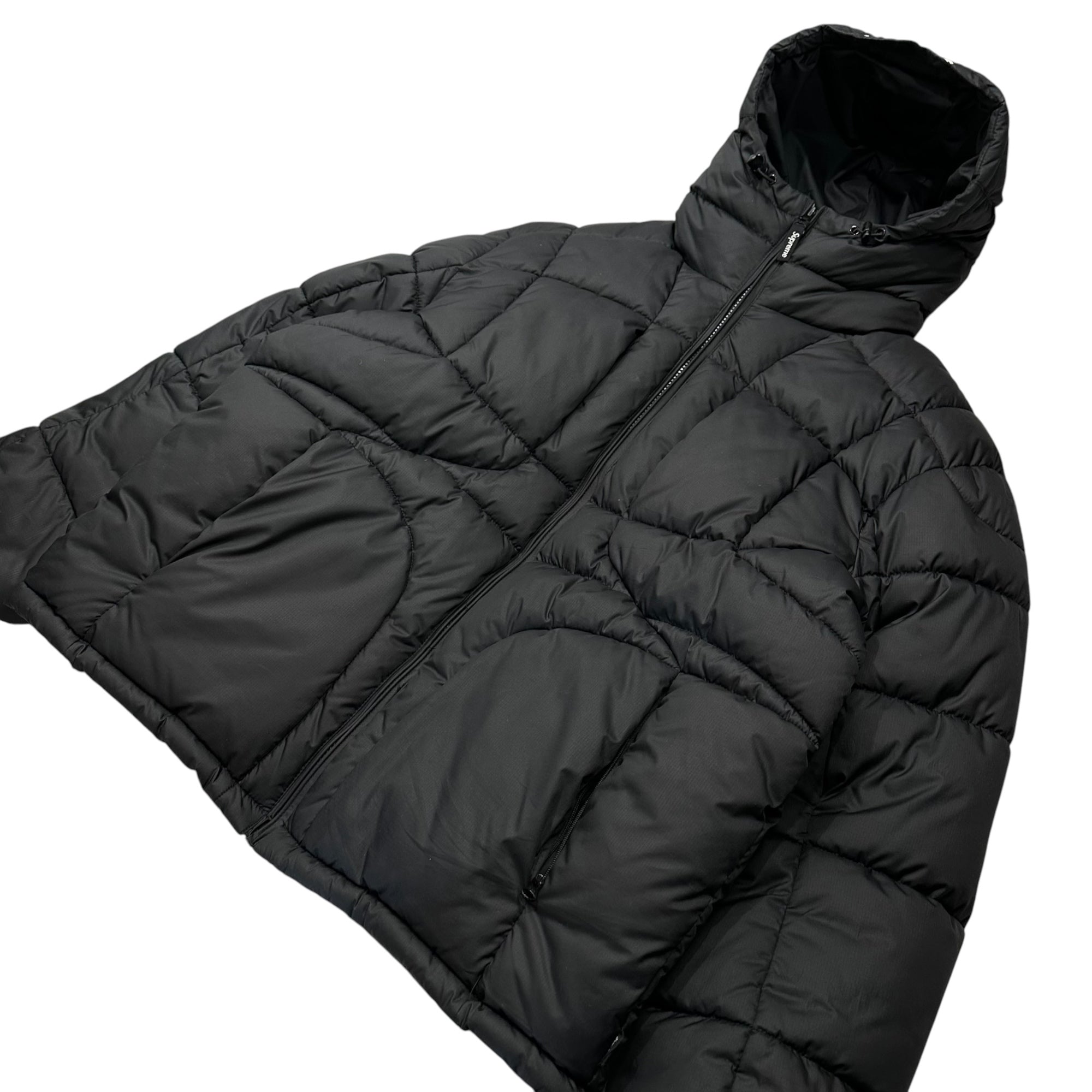 SUPREME(シュプリーム) 21AW Warp Hooded Puffy Jacket ワープ フーデッド パフ ジャケット M ブラック 中綿 21FW