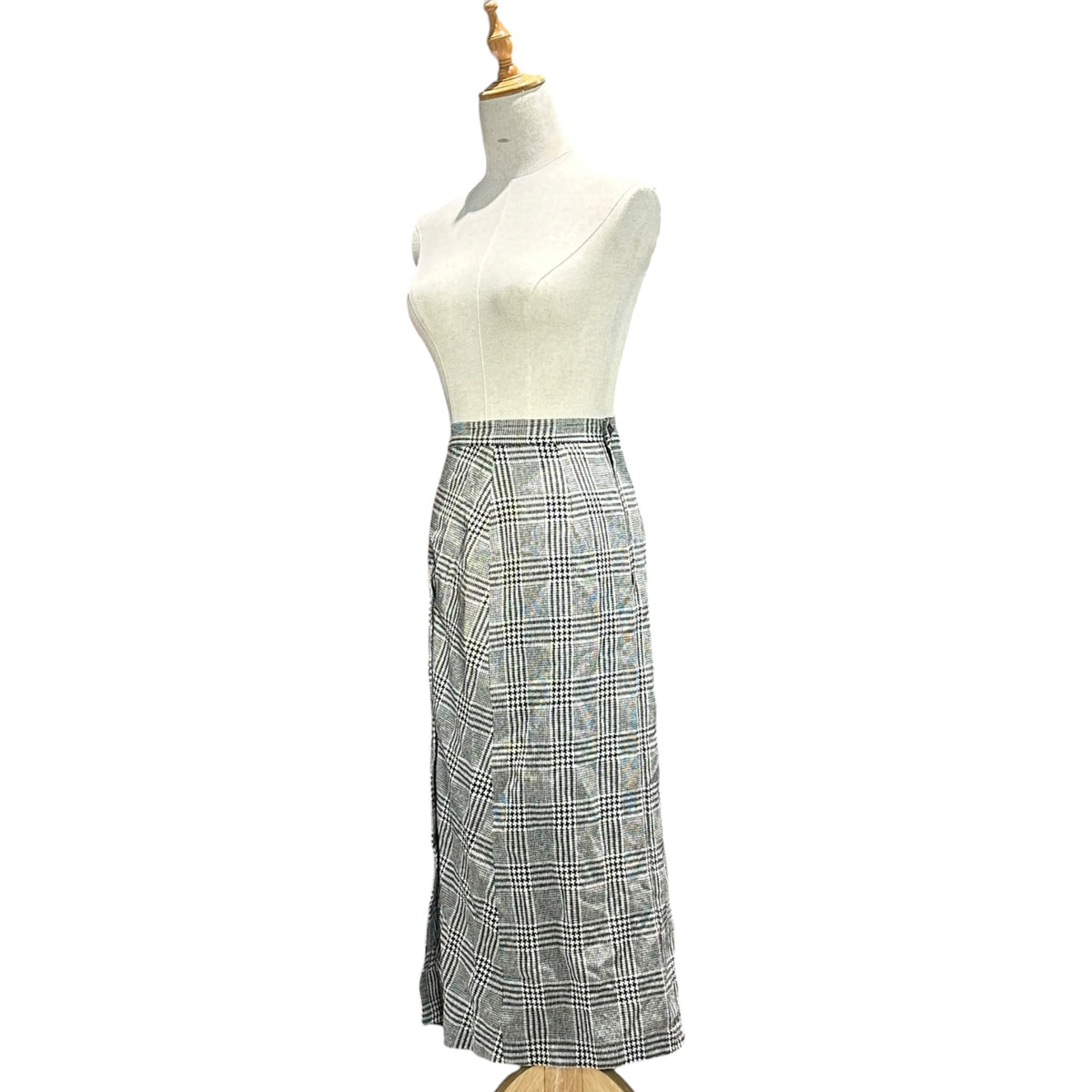 COMME des GARCONS(コムデギャルソン) 1980's Houndstooth Check Wool Front-Button Skirt 80年代 千鳥 チェック ウール フロントボタン スカート GS-05002S S ホワイト×ブラック AD表記無 川久保玲