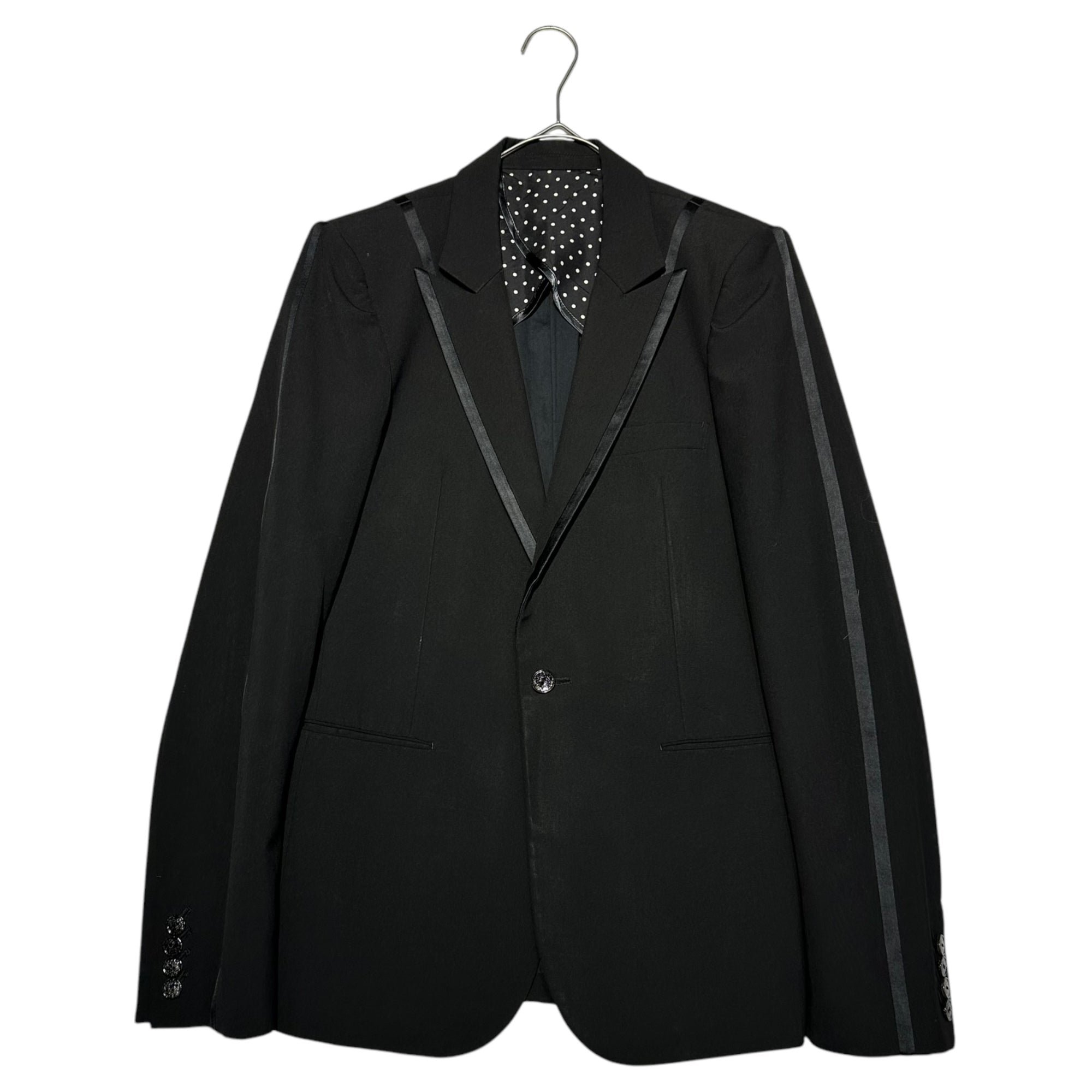 NUMBER (N)INE(ナンバーナイン) Internal Dot One Button Tape Tailored Jacket 内側ドット 1ボタン テープ テーラード ジャケット 宮下期 2(S) ブラック