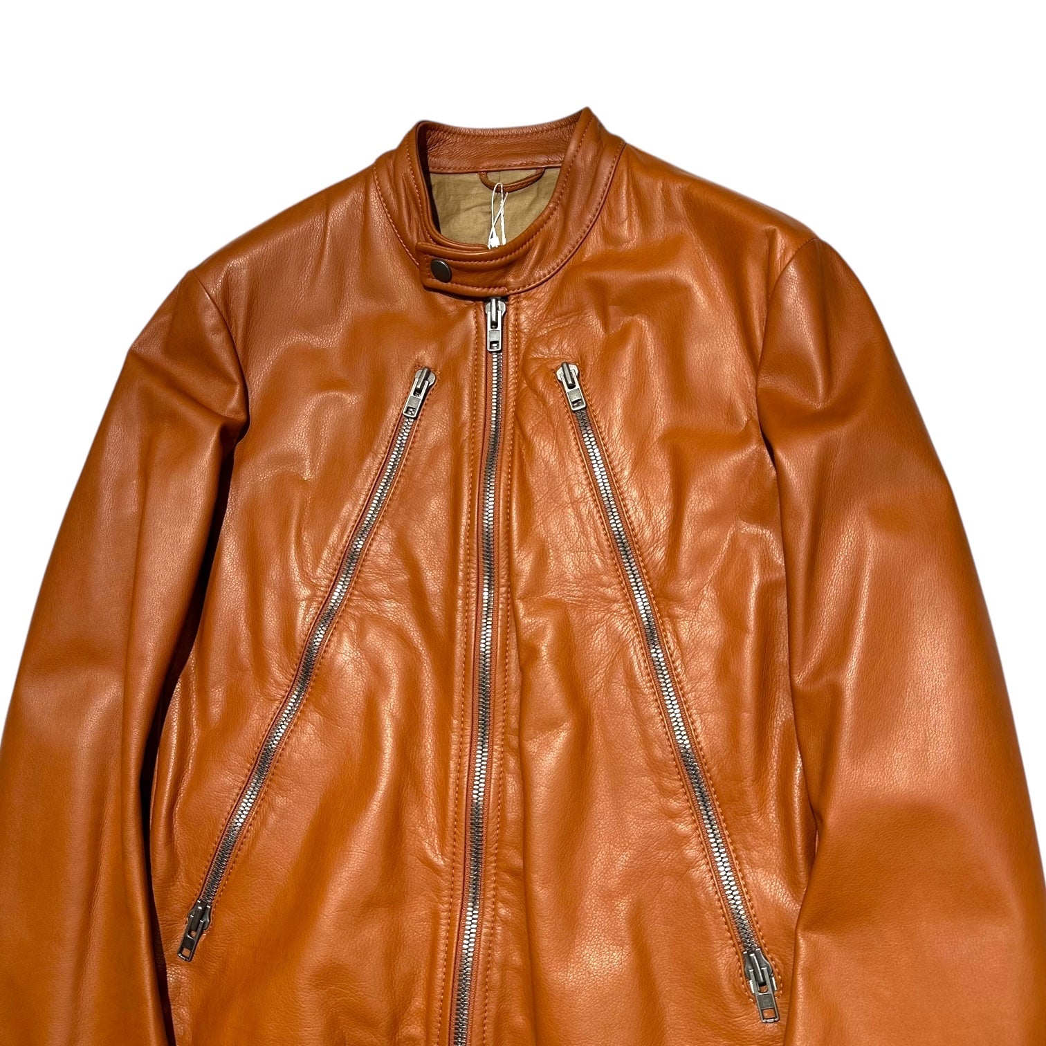Maison Martin Margiela(メゾン マルタンマルジェラ) 08SS KOKONOE 5ZIP RIDERS JACKET ここのえ期 八の字 レザー ライダース ジャケット 28AM006 44(XS程度) キャメルブラウン 本人期 タグ付き
