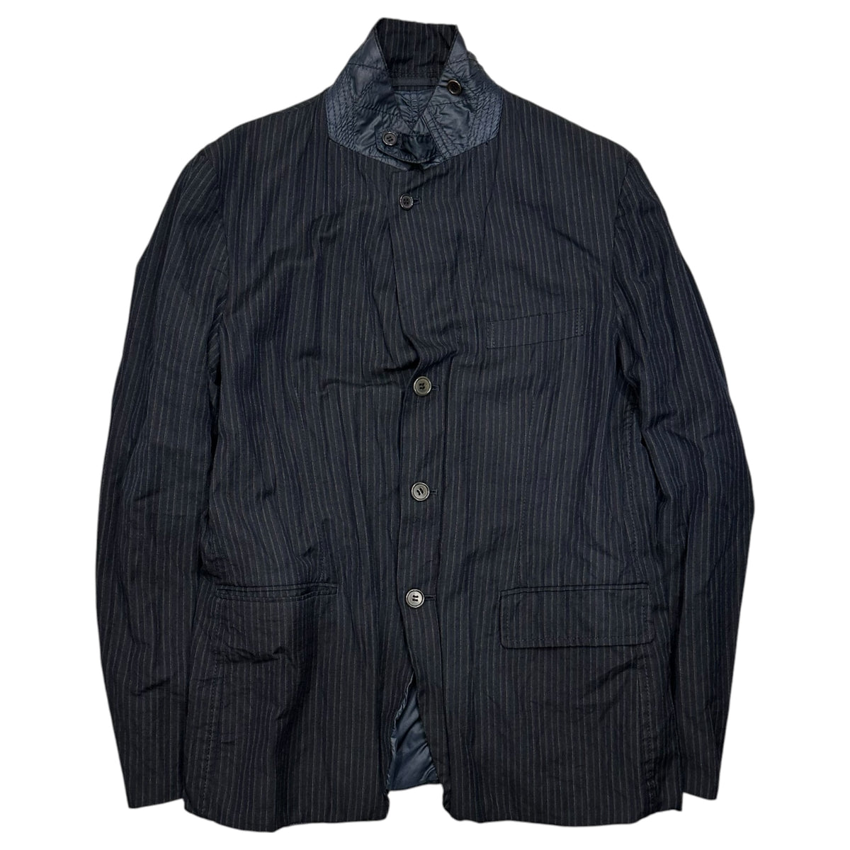 COMME des GARCONS HOMME(コムデギャルソンオム) 2009AW Reversible Wool Nylon Jacket ナイロン ウール リバーシブル ジャケット HD-J011 M ダークネイビー×ネイビー AD2009 テーラード