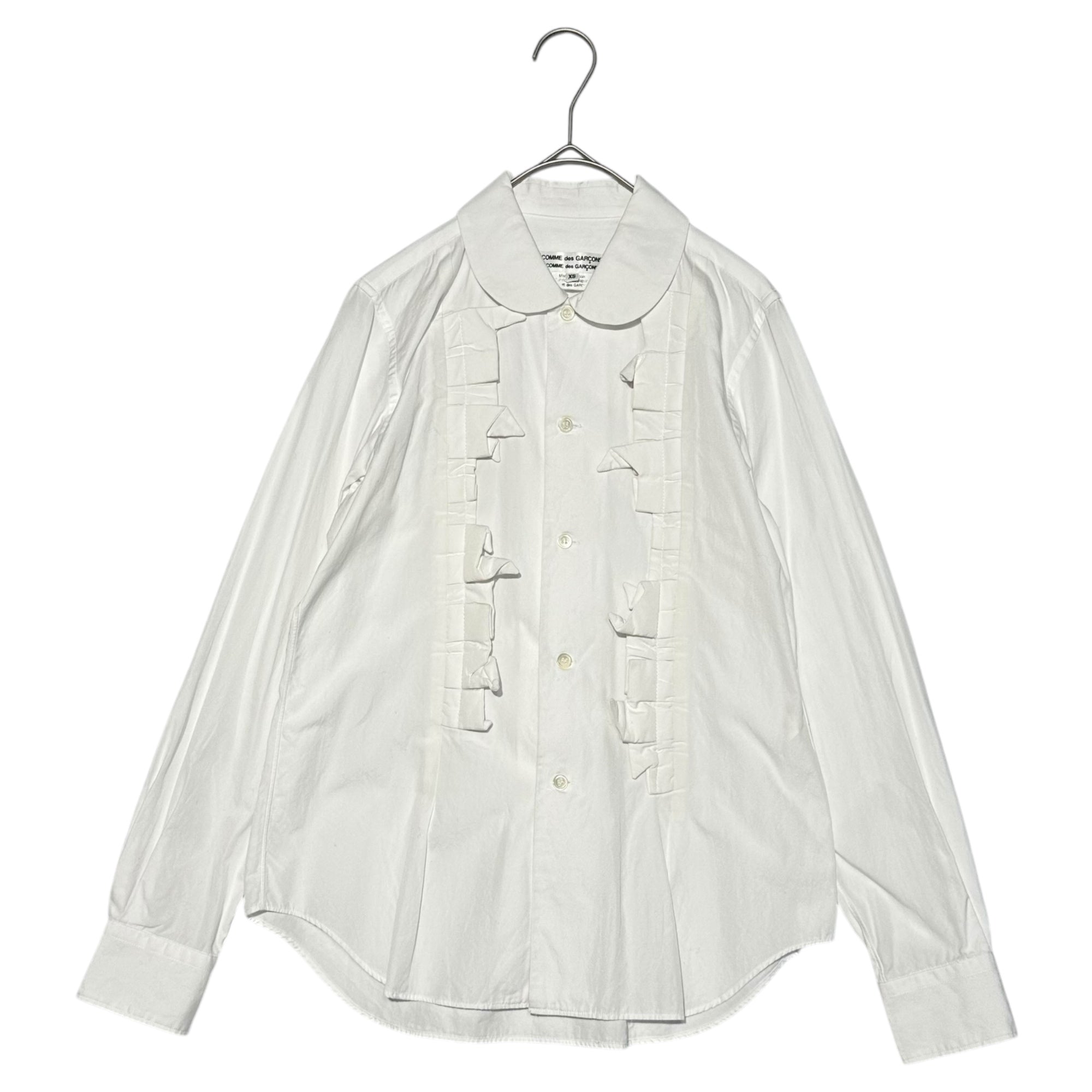 COMME des GARCONS COMME des GARCONS(コムデギャルソンコムデギャルソン) 17AW random ruffle shirt/ランダムフリル丸襟シャツ/ブラウス RT-B010 XS ホワイト