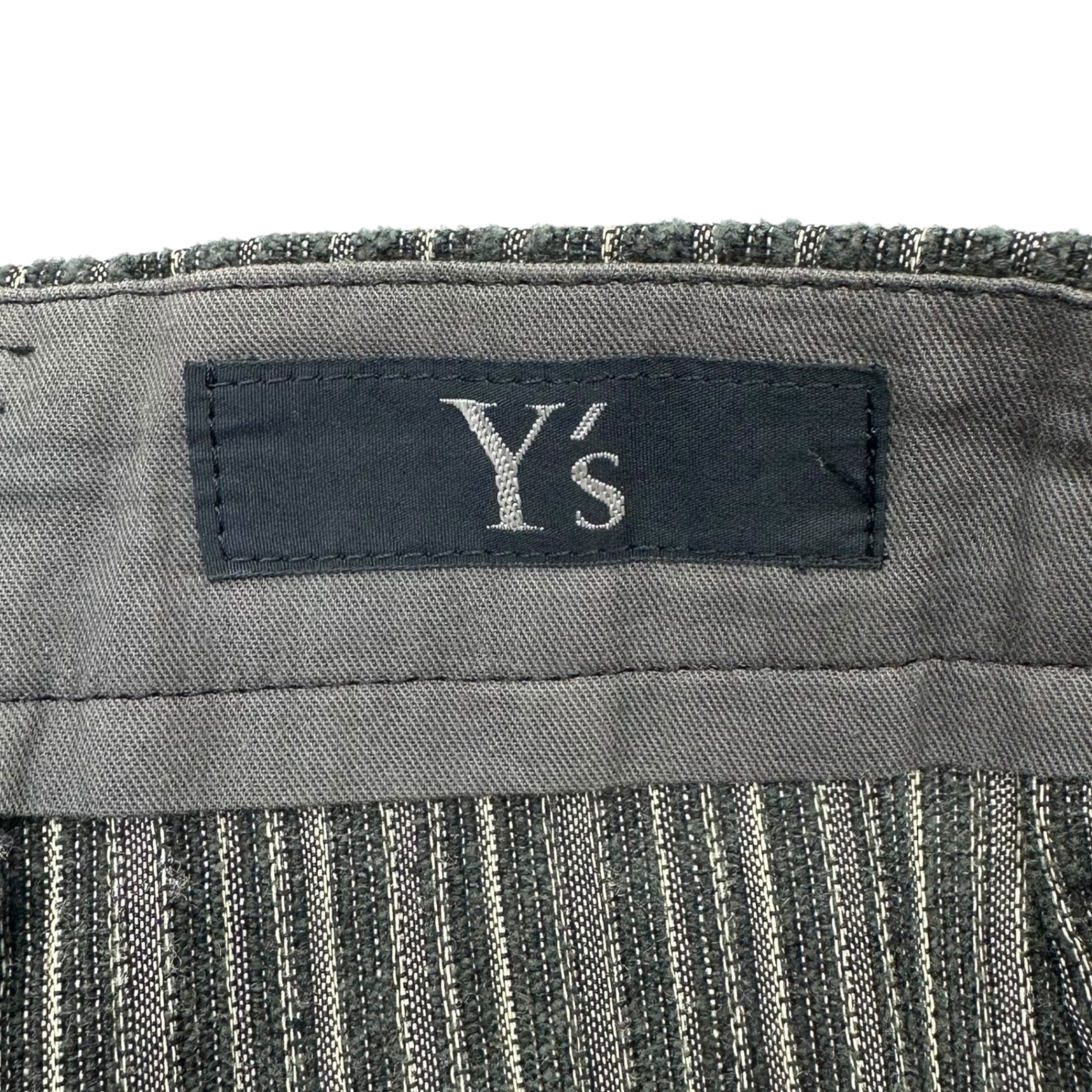 Y's(ワイズ) Acrylic/Wool Striped Straight Slacks Pants アクリル ウール ストライプ ストレート スラックス パンツ YX-P07-901 表記無(S~M程度) グレー