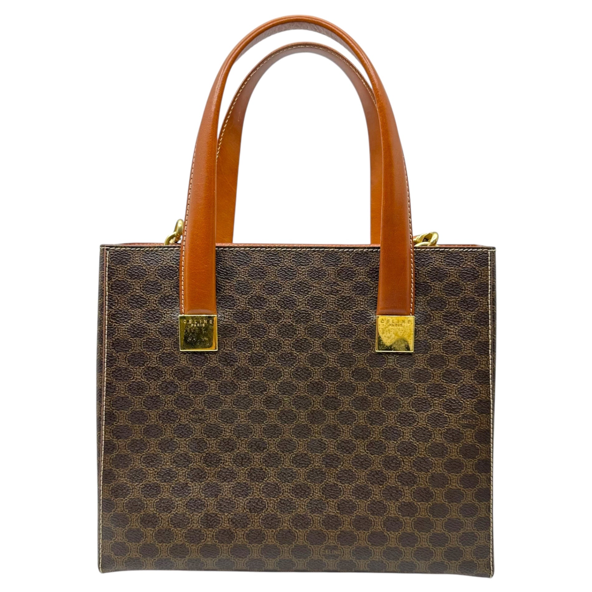 CELINE(セリーヌ) 2WAY macadam pattern shoulder bag マカダム柄 ショルダー バッグ MC98/2 ブラウン ヴィンテージ OLD オールド
