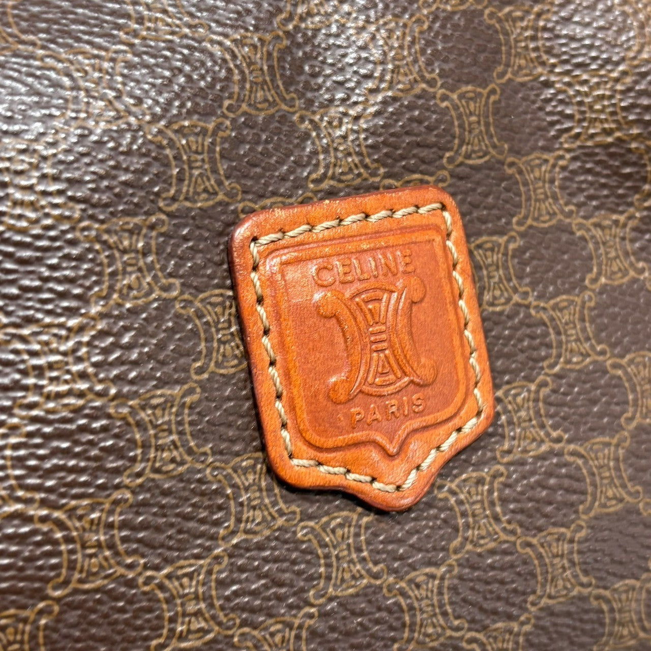 CELINE(セリーヌ) Macadam Pattern Cosmetic Pouch マカダム柄 コスメ ポーチ ブラウン OLD オールド