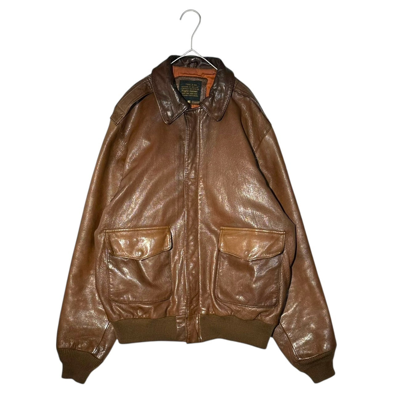 USED(ユーズド) 90's A-2 TYPE Goatskin Flight Jacket 90年代 山羊革 フライト ジャケット CONTRACT NO：1978-08 40(L程度) ブラウン
